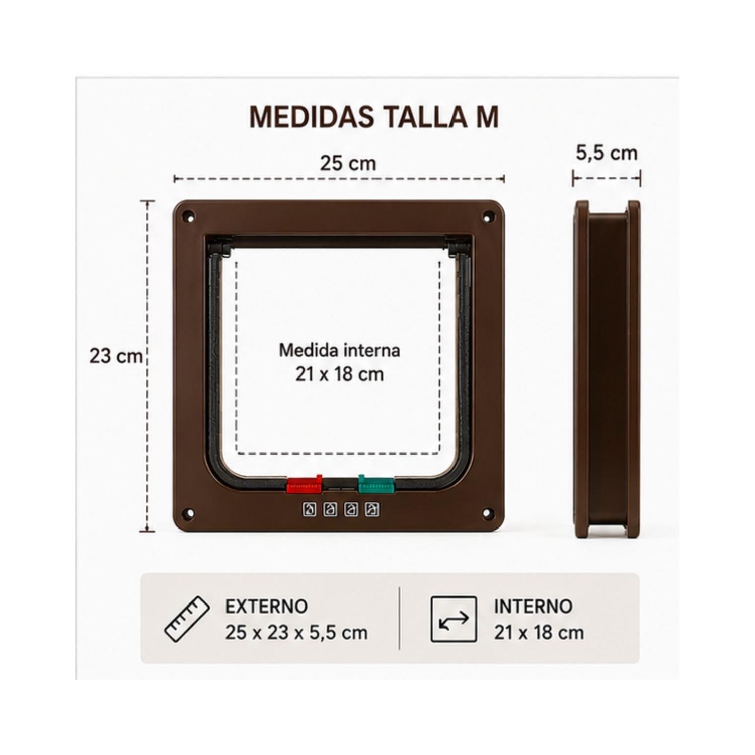 Puerta Para Gatos M 25x23cm Acceso Mascotas-1
