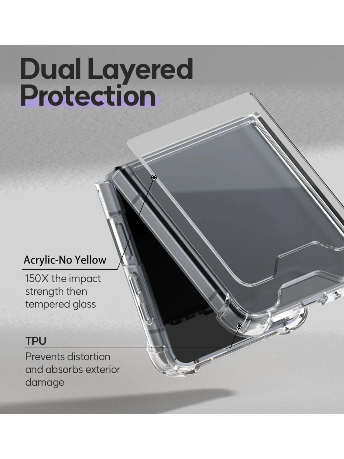 Carcasa Transparente para Samsung Z Flip 5 6 7 FE-8