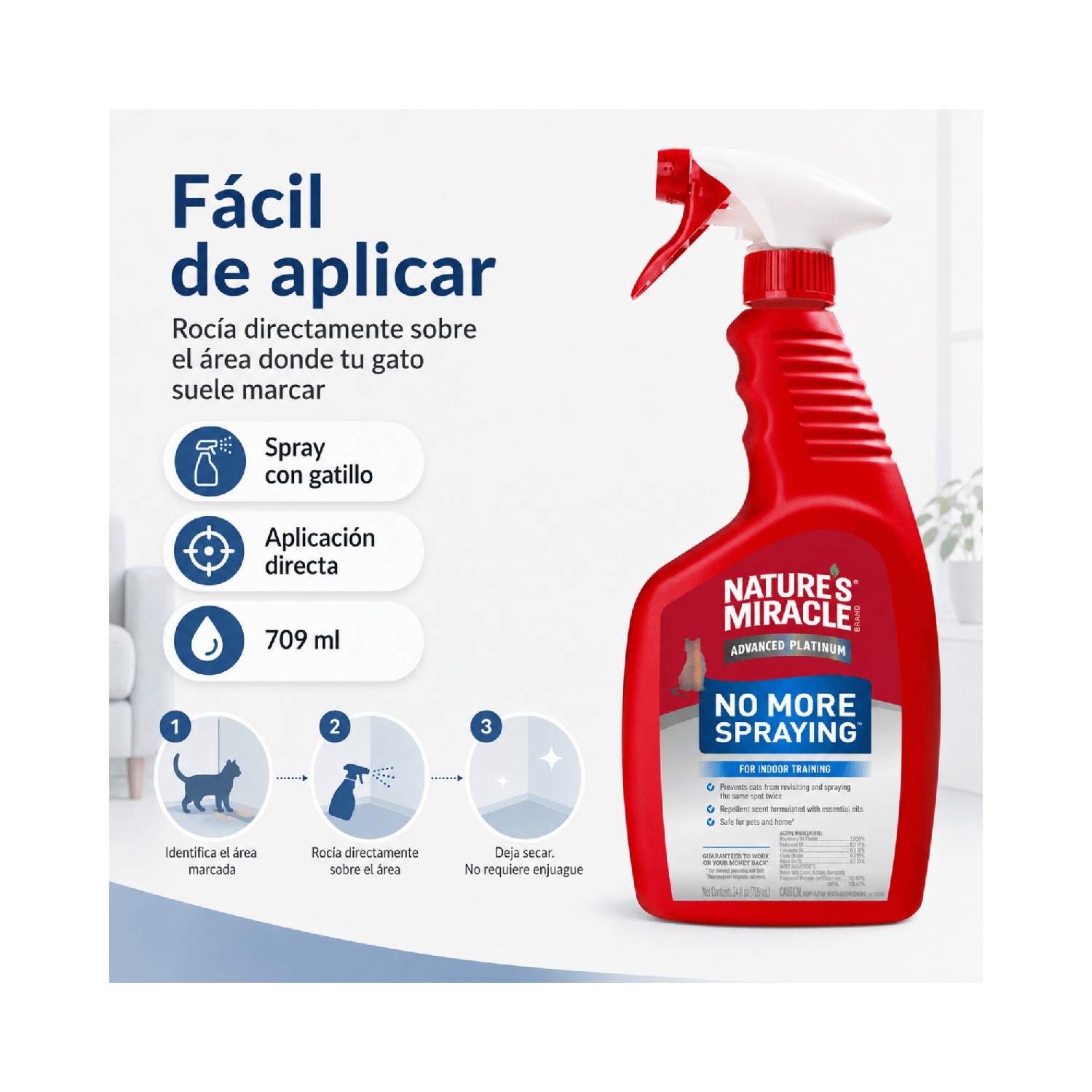 Spray Antimarcaje Gato Nature's Miracle 709 Ml-6