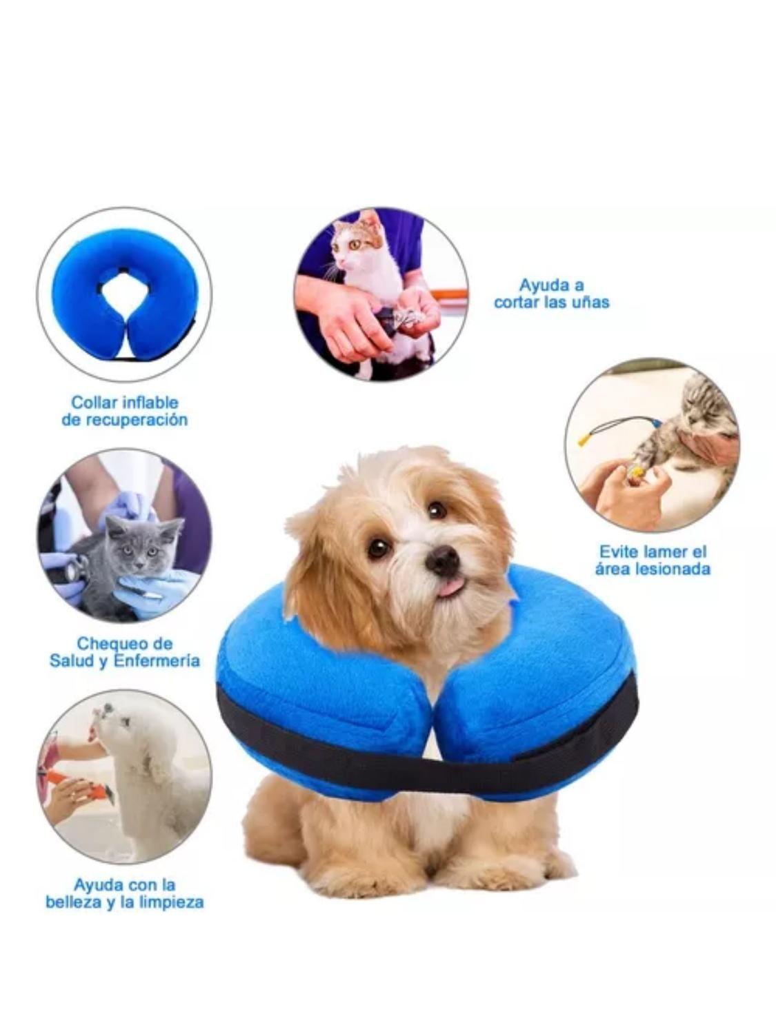 Collar Isabelino Inflable Para Mascotas Talla L 33-40cm-2