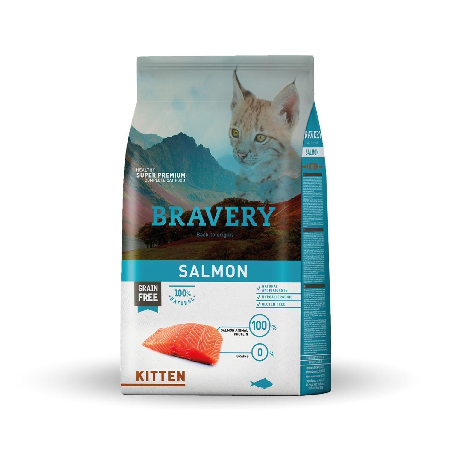 Bravery Salmon Kitten Gato 2 kg Alimento Seco-0