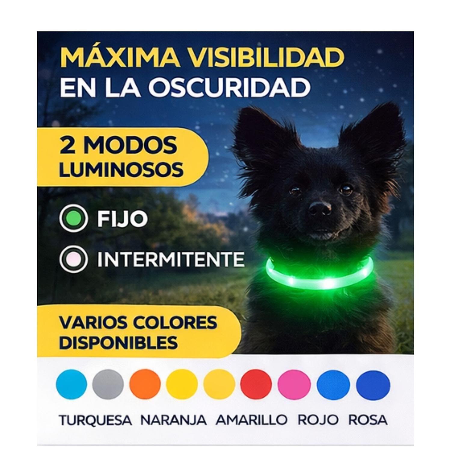 Collar LED Perro USB Recargable 39 cm 3-12 kg-3