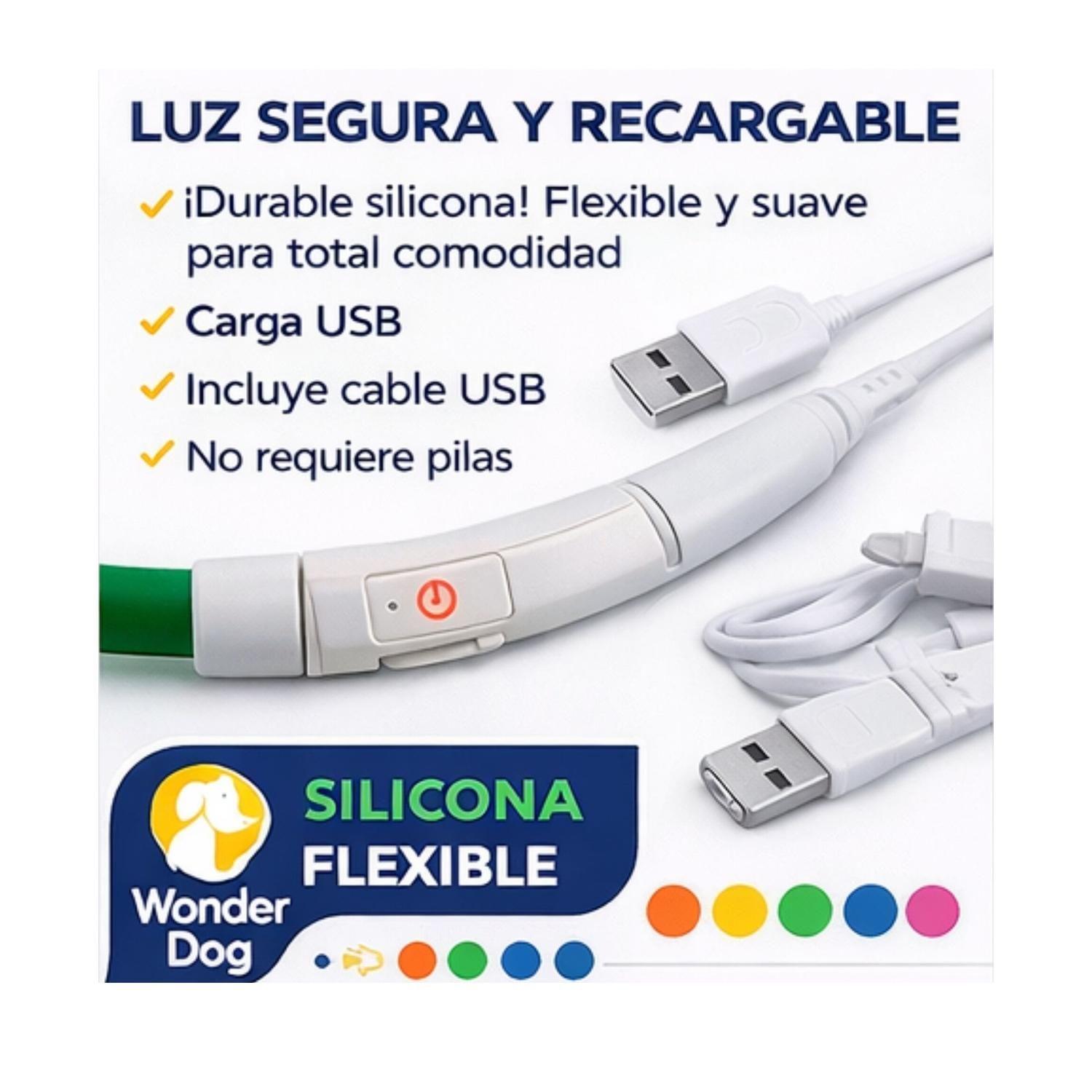 Collar LED Perro USB Recargable 39 cm 3-12 kg-4