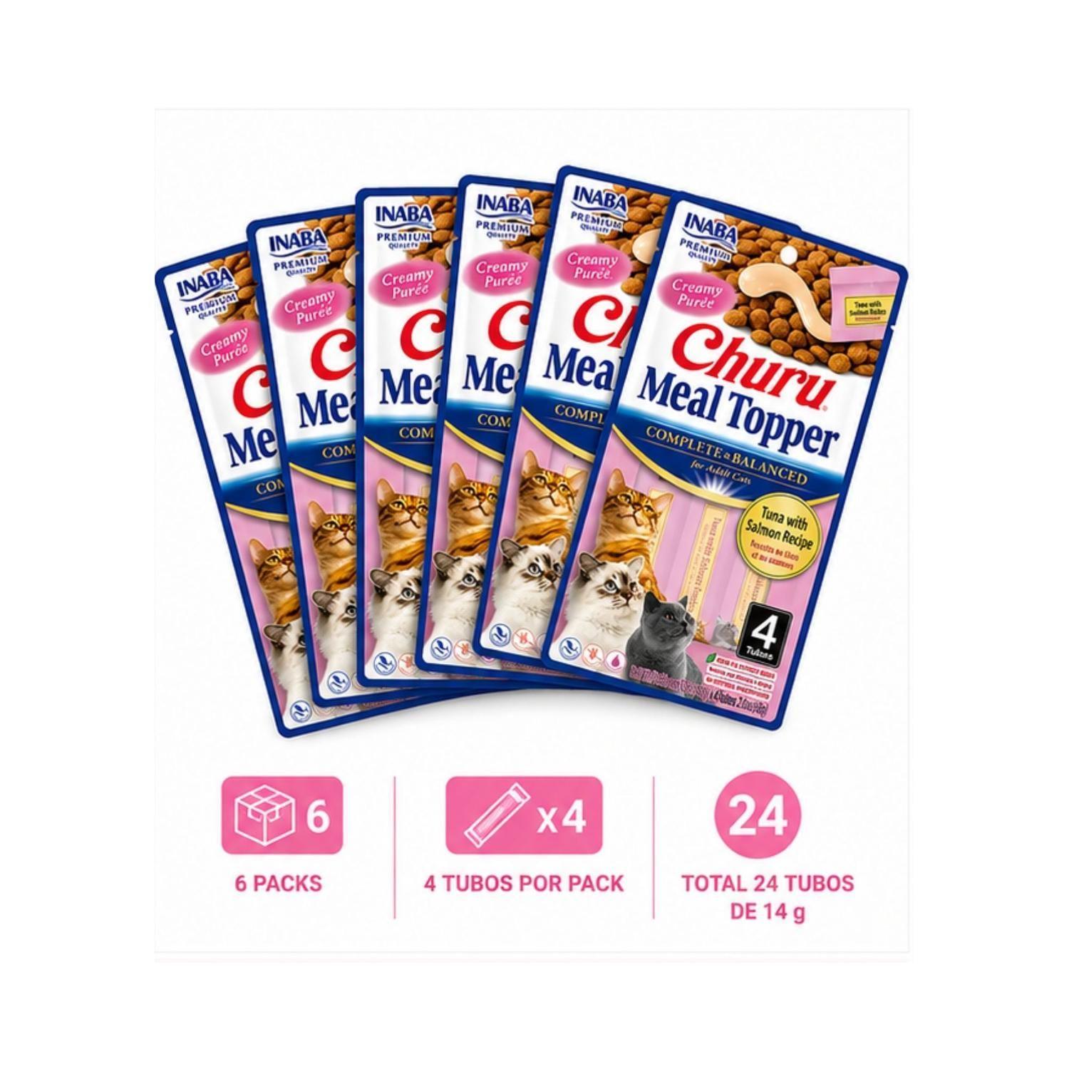 Churu Cat Meal Topper Atún y Salmón 14g x4 | Pack 6 Unidades-4