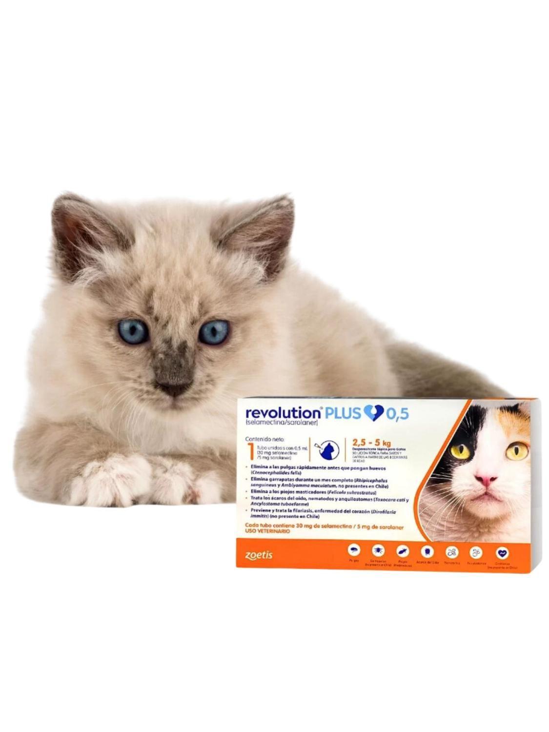 Antiparasitario Externo e Interno Zoetis Revolution Plus Gato (2.5 A 5 KG) 0.5 ML-2