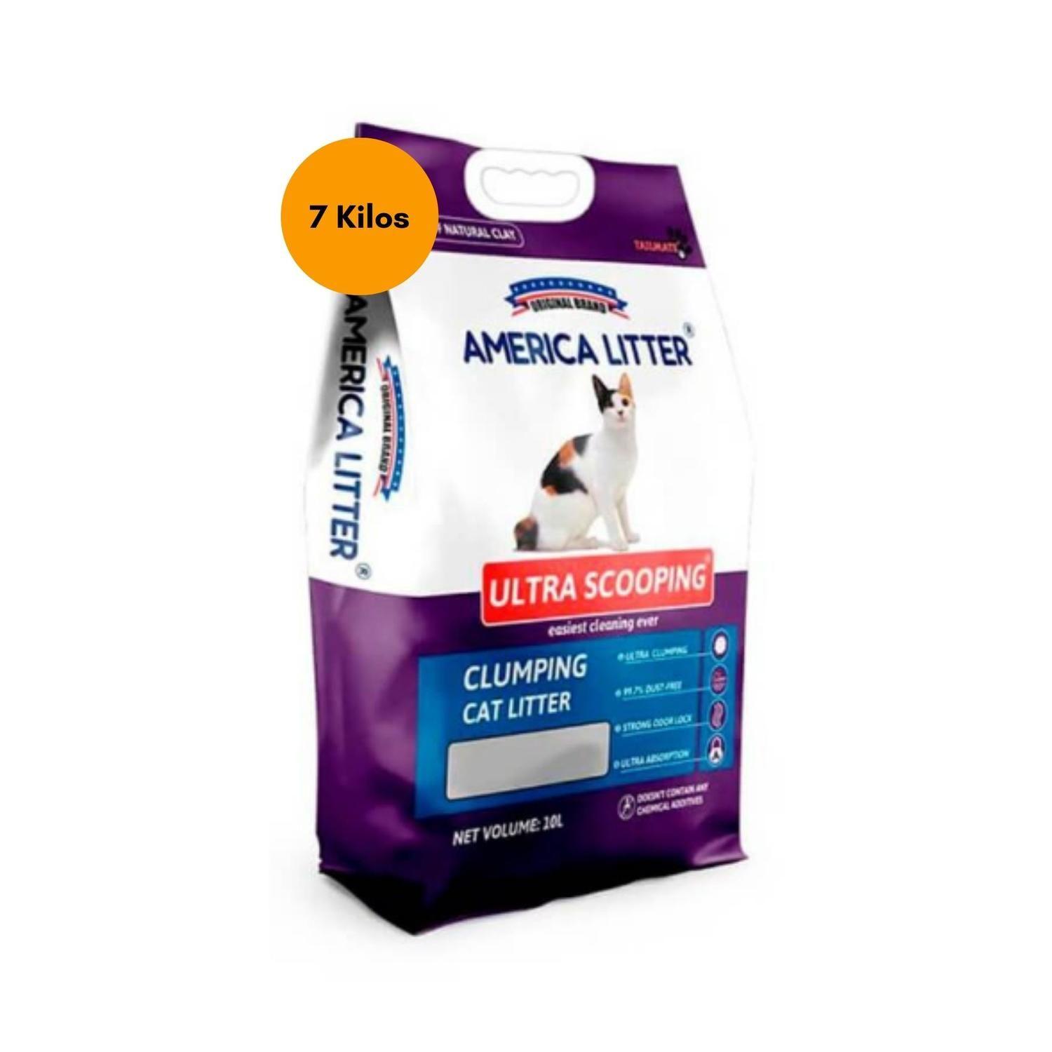 Arena Gato AmericaLitter 7 kg Ultra Scooping Aglomerante-6