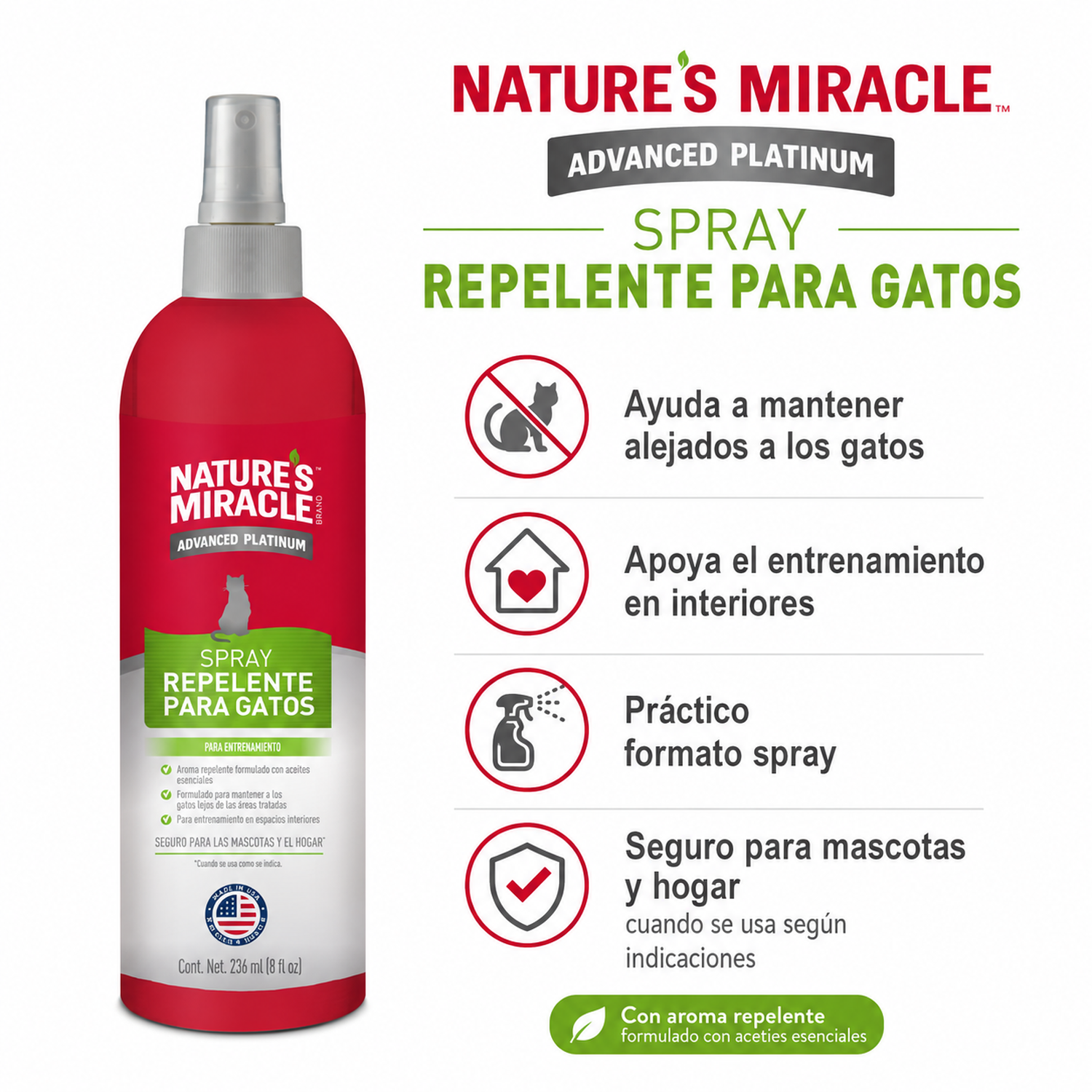 Repelente Gatos Nature’s Miracle Pet Block 236 ml-1