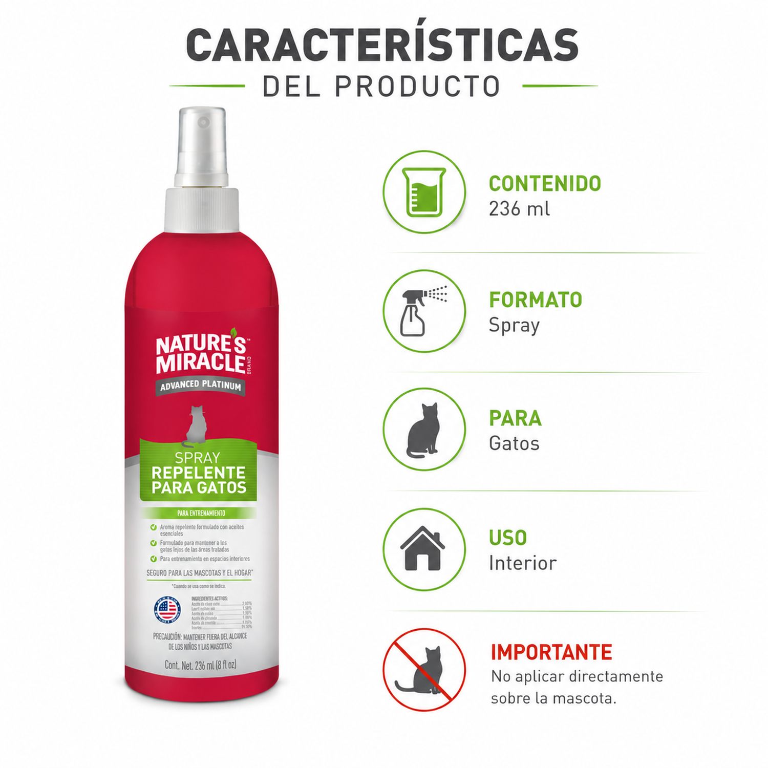 Repelente Gatos Nature’s Miracle Pet Block 236 ml-6