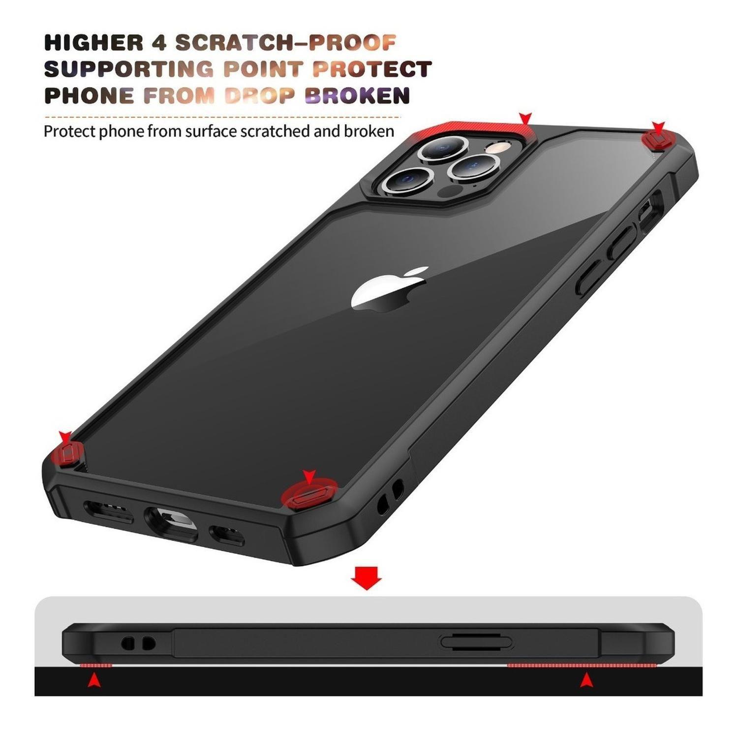 Carcasa para iPhone 14 Pro Max Transparente Bordes Negros-2