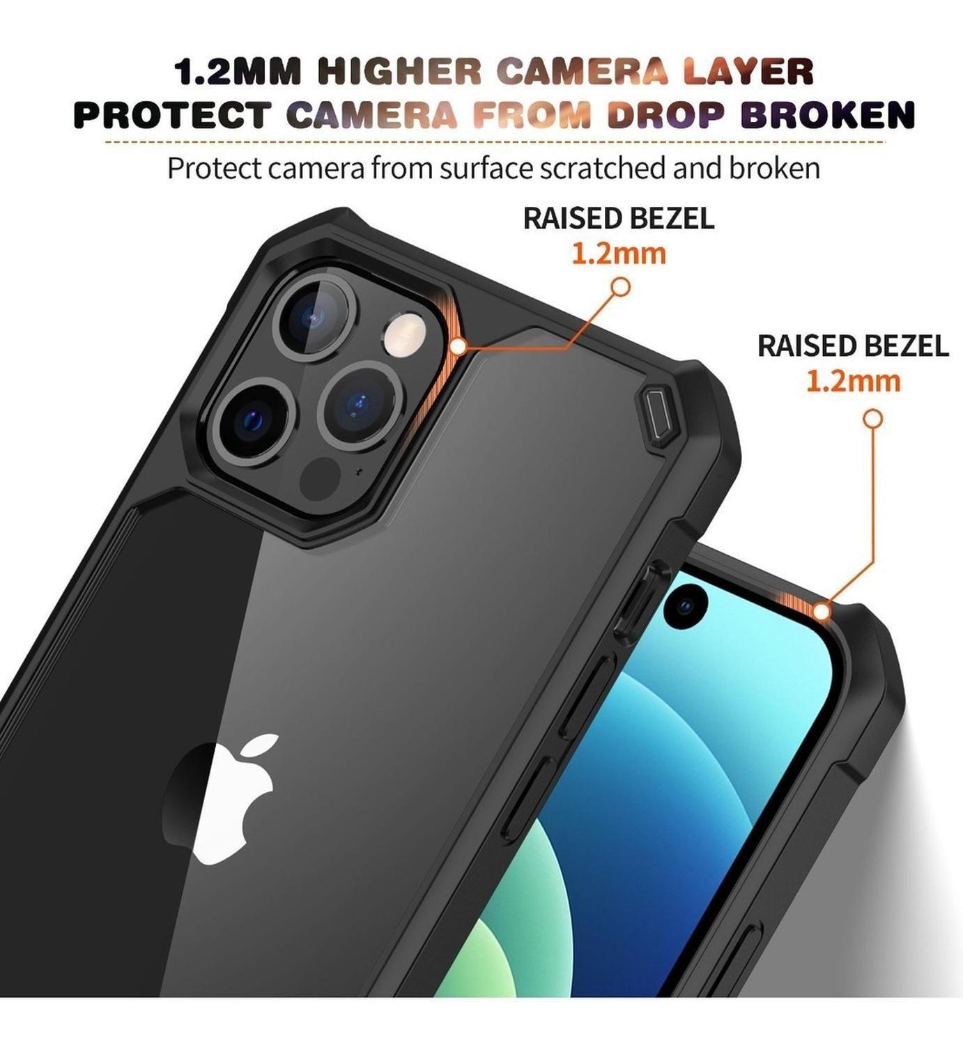 Carcasa para iPhone 14 Pro Max Transparente Bordes Negros-3