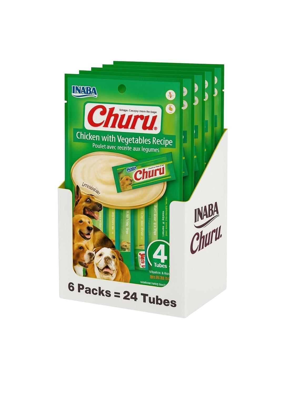 Churu Dog Pollo Vegetal – 6 Packs de 4 Tubos 14 g-0