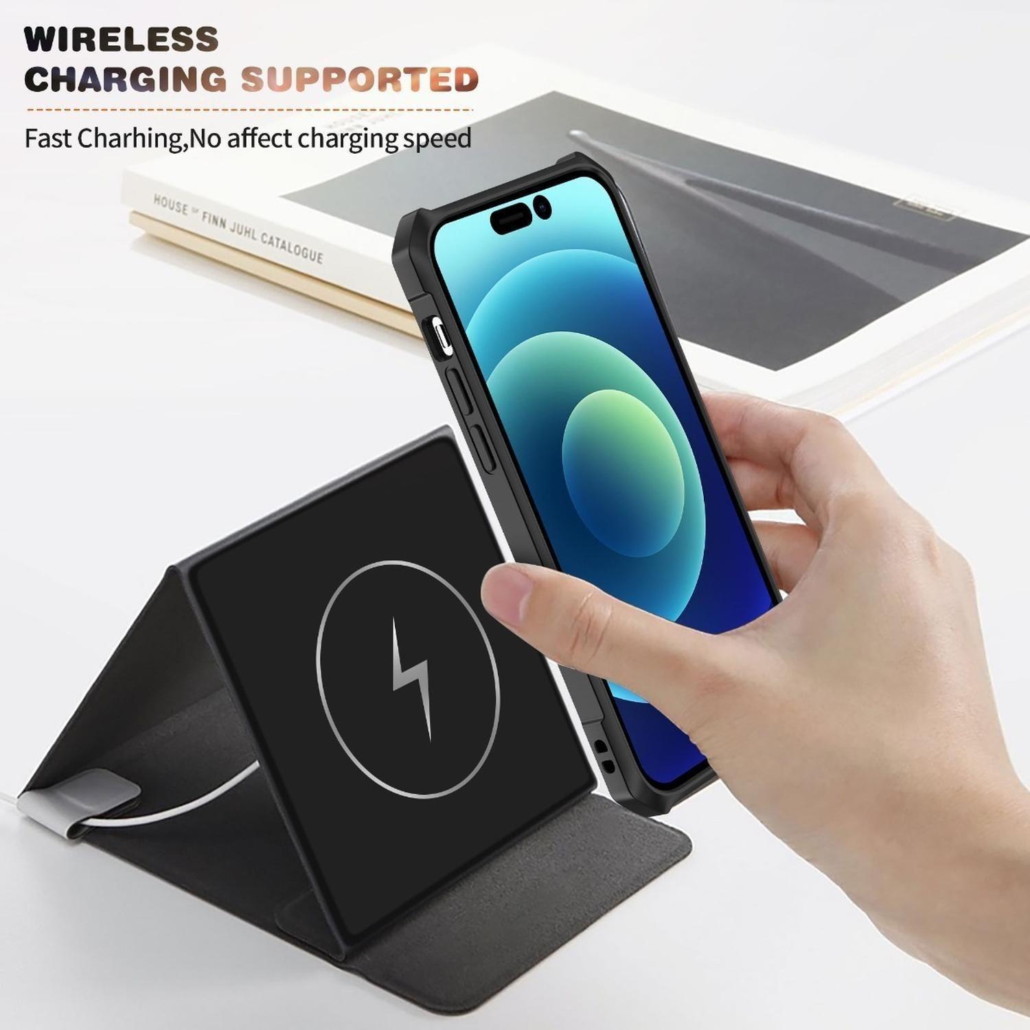 Carcasa para iPhone 14 Pro Transparente Bordes Negros Reforzada-4