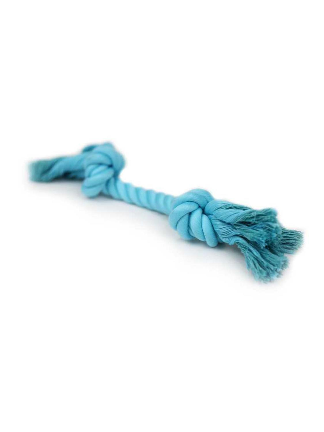 Juguete Perro Cuerda Hey! Celeste 31cm Algodón Natural-0