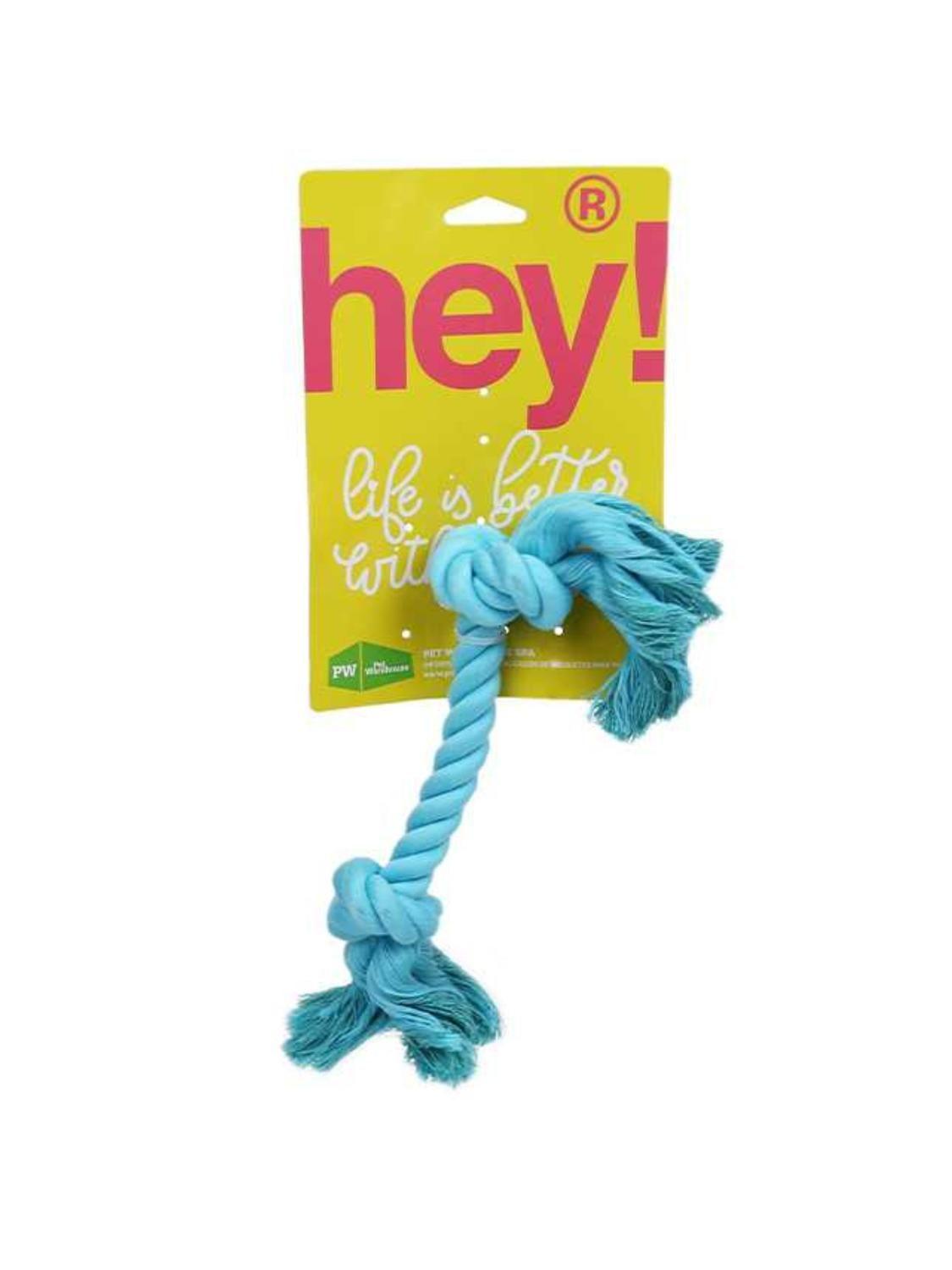 Juguete Perro Cuerda Hey! Celeste 31cm Algodón Natural-2