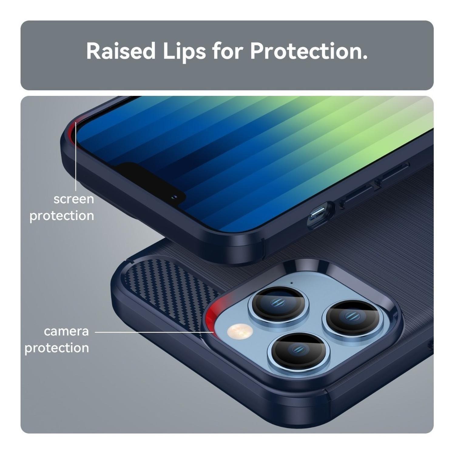 Carcasa para iPhone 14 Pro Max Fibra de Carbono Antigolpes-2