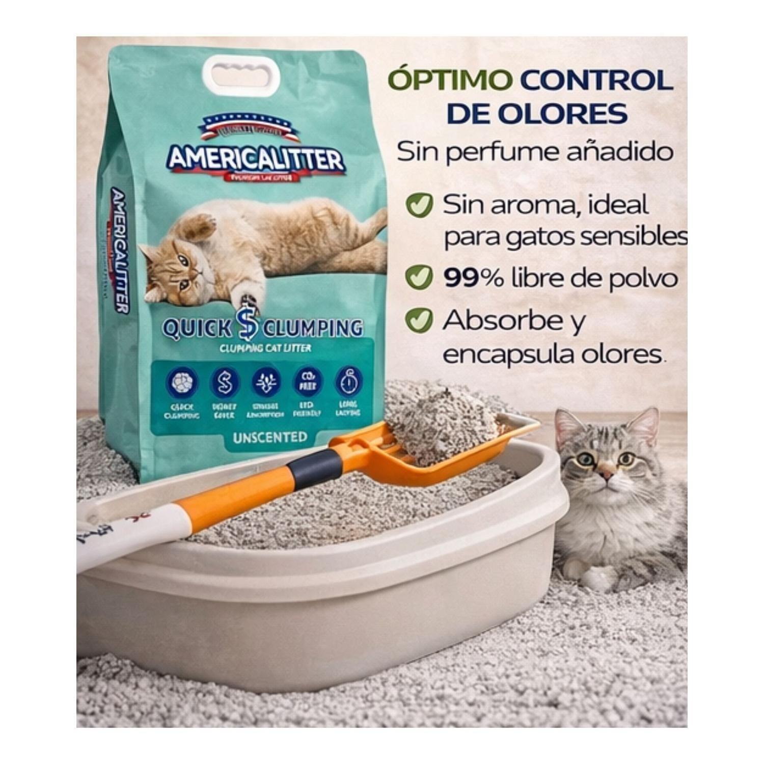 Arena Gato AmericaLitter 7 kg Quick Clumping Sin Aroma-4