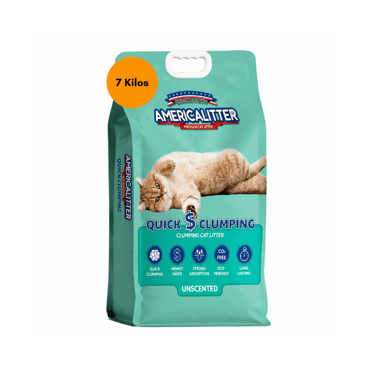 Arena Gato AmericaLitter 7 kg Quick Clumping Sin Aroma-6