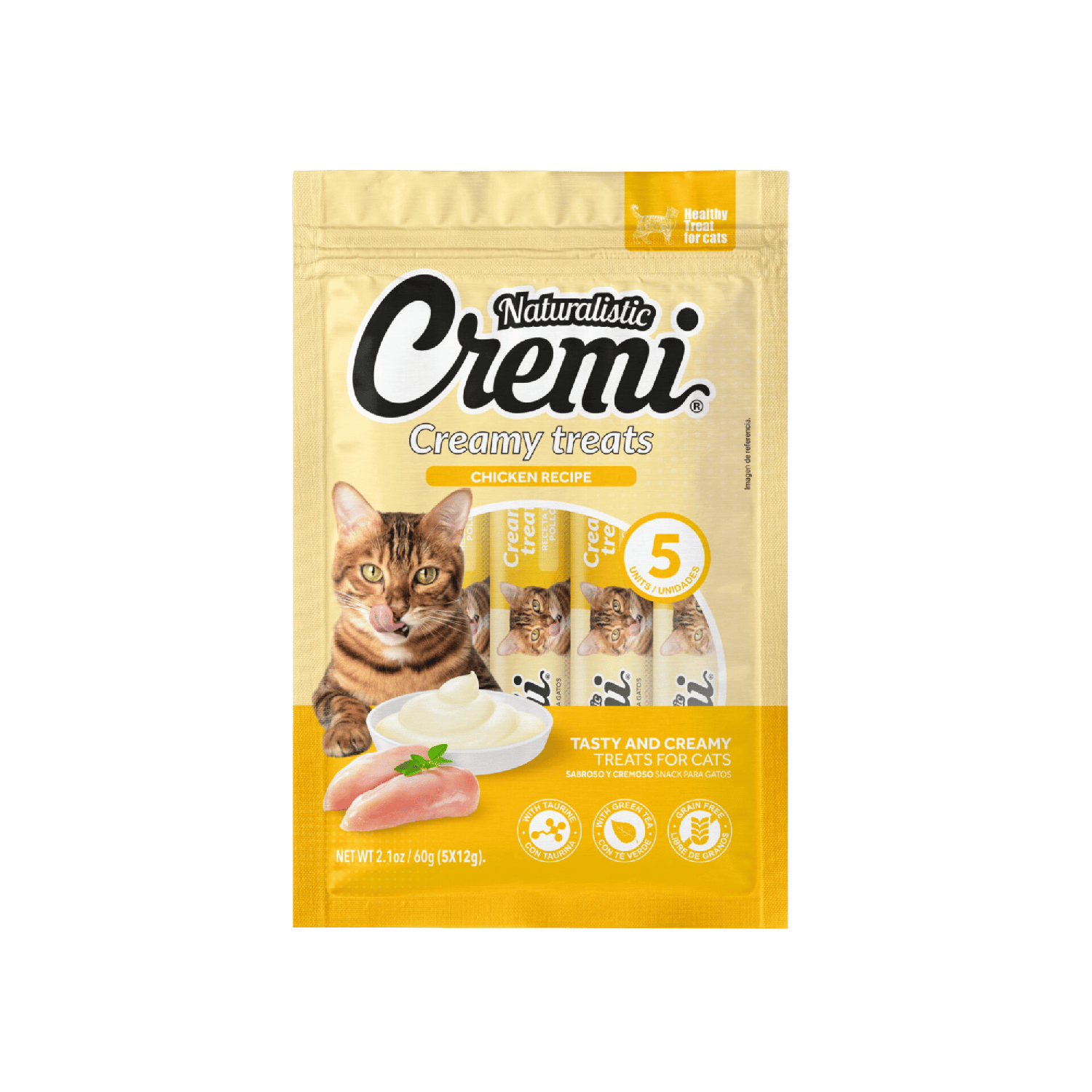 Snack Cremi Pollo Gato Naturalistic 5 Sachet 60g-0