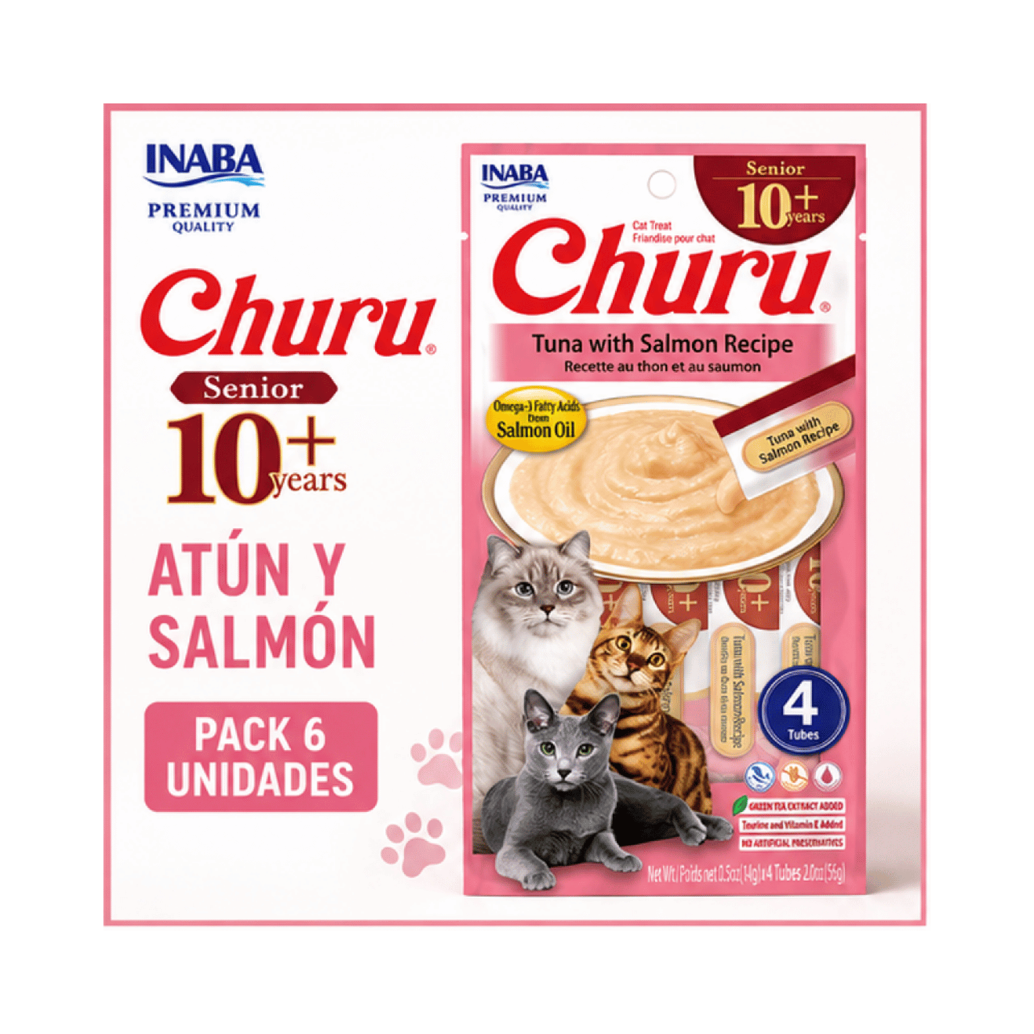 Churu Cat Senior 10+ Atún y Salmón 14g x4 Pack 6 Unidades-2