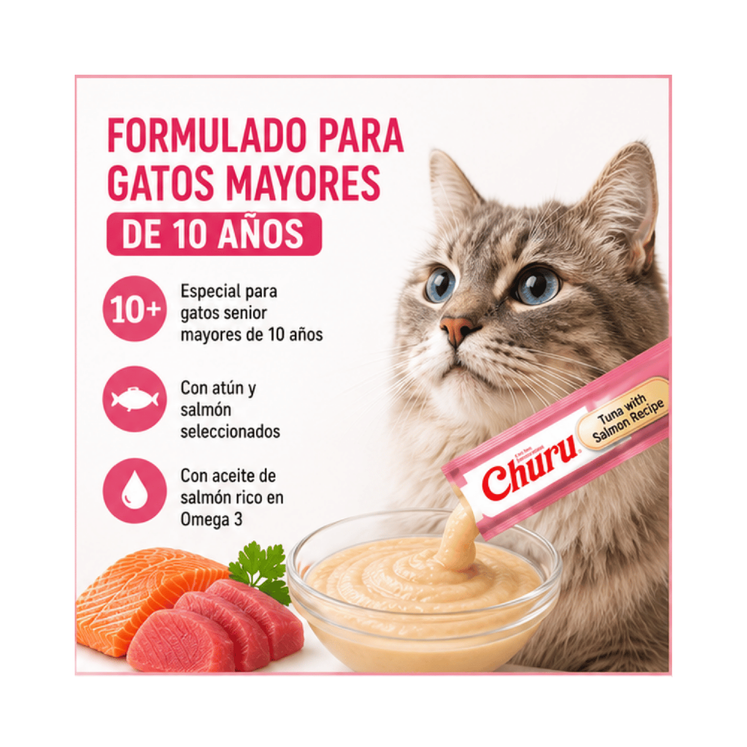Churu Cat Senior 10+ Atún y Salmón 14g x4 Pack 6 Unidades-3