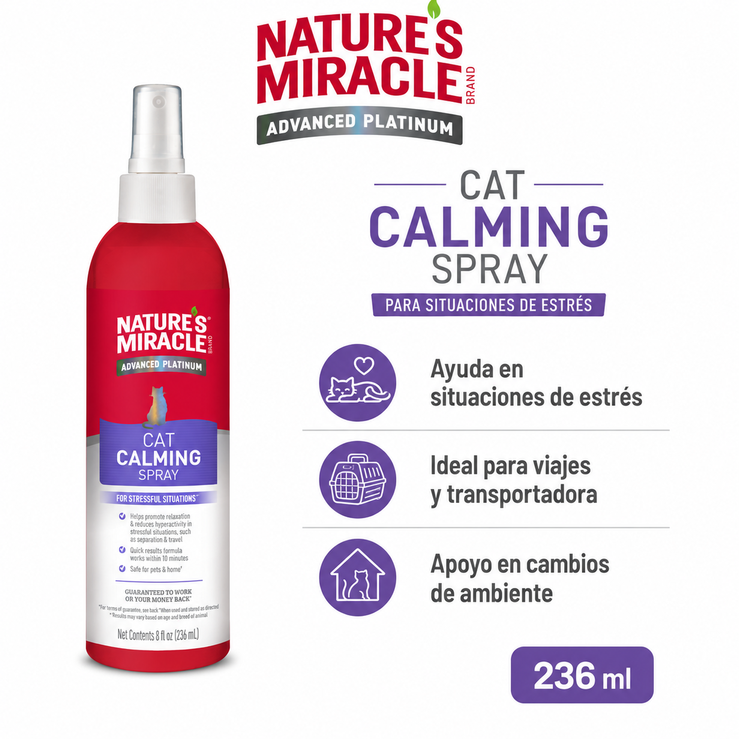 Spray Calmante Gatos Nature’s Miracle 236 ml-4