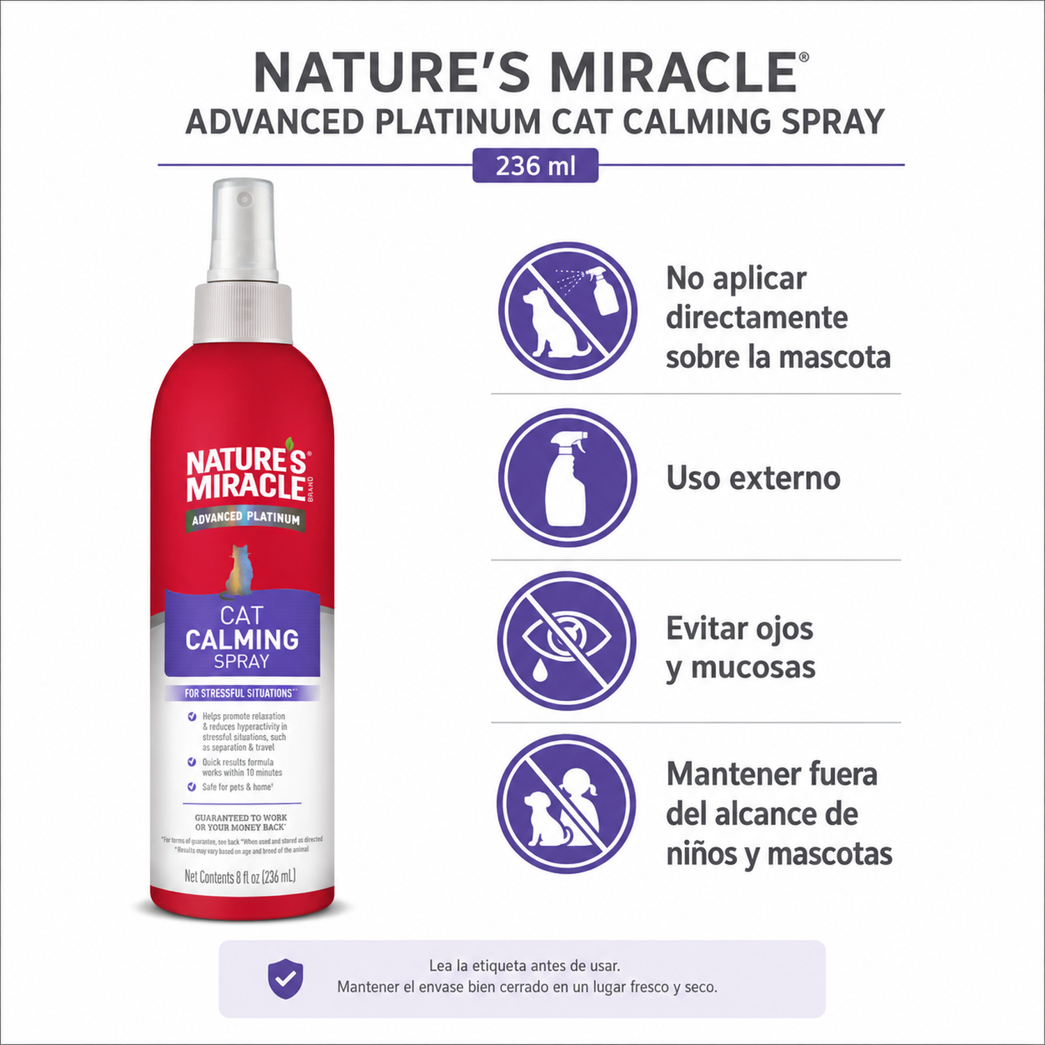 Spray Calmante Gatos Nature’s Miracle 236 ml-5
