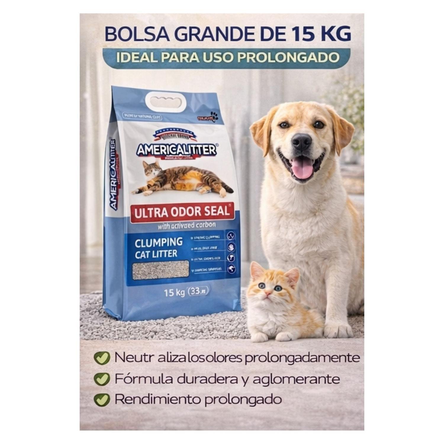 Arena Gato AmericaLitter 15 kg Ultra Odor Seal Carbon-5
