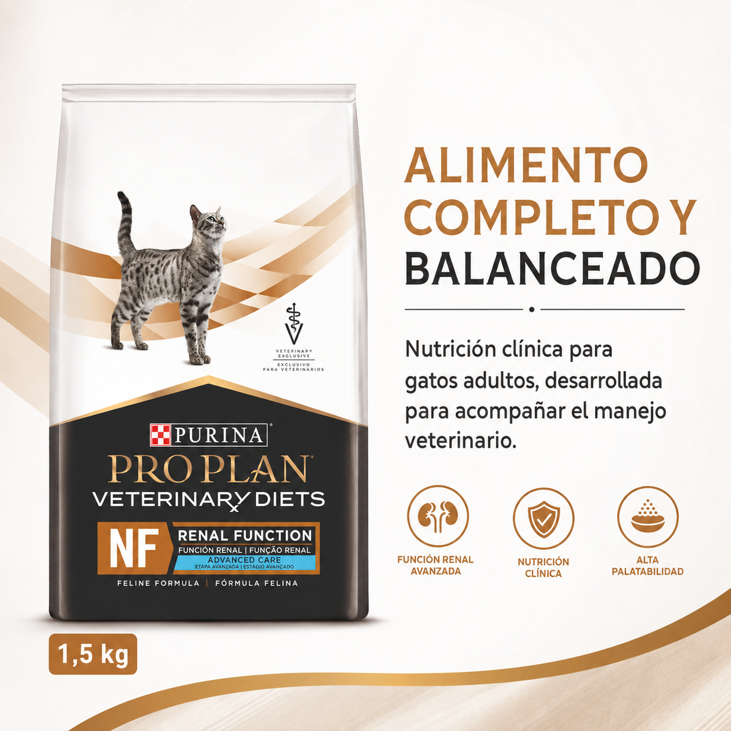 Pro Plan Veterinary Diets NF Renal Advanced Care Gato 1,5 Kg-3