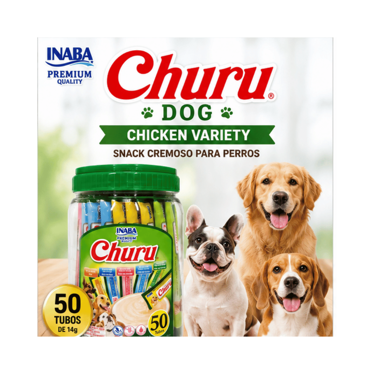 Churu Dog Variety Chicken 14g x50 Tubos Snack Cremoso Perro-4