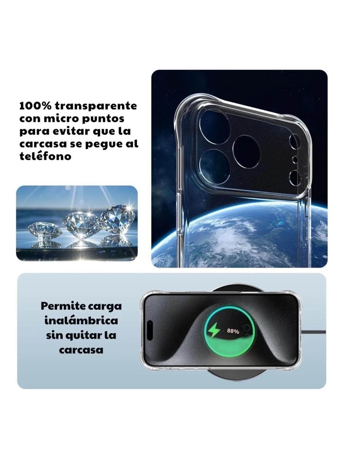 Carcasa para iPhone 17 Pro Max Transparente Antigolpe Silicona-2