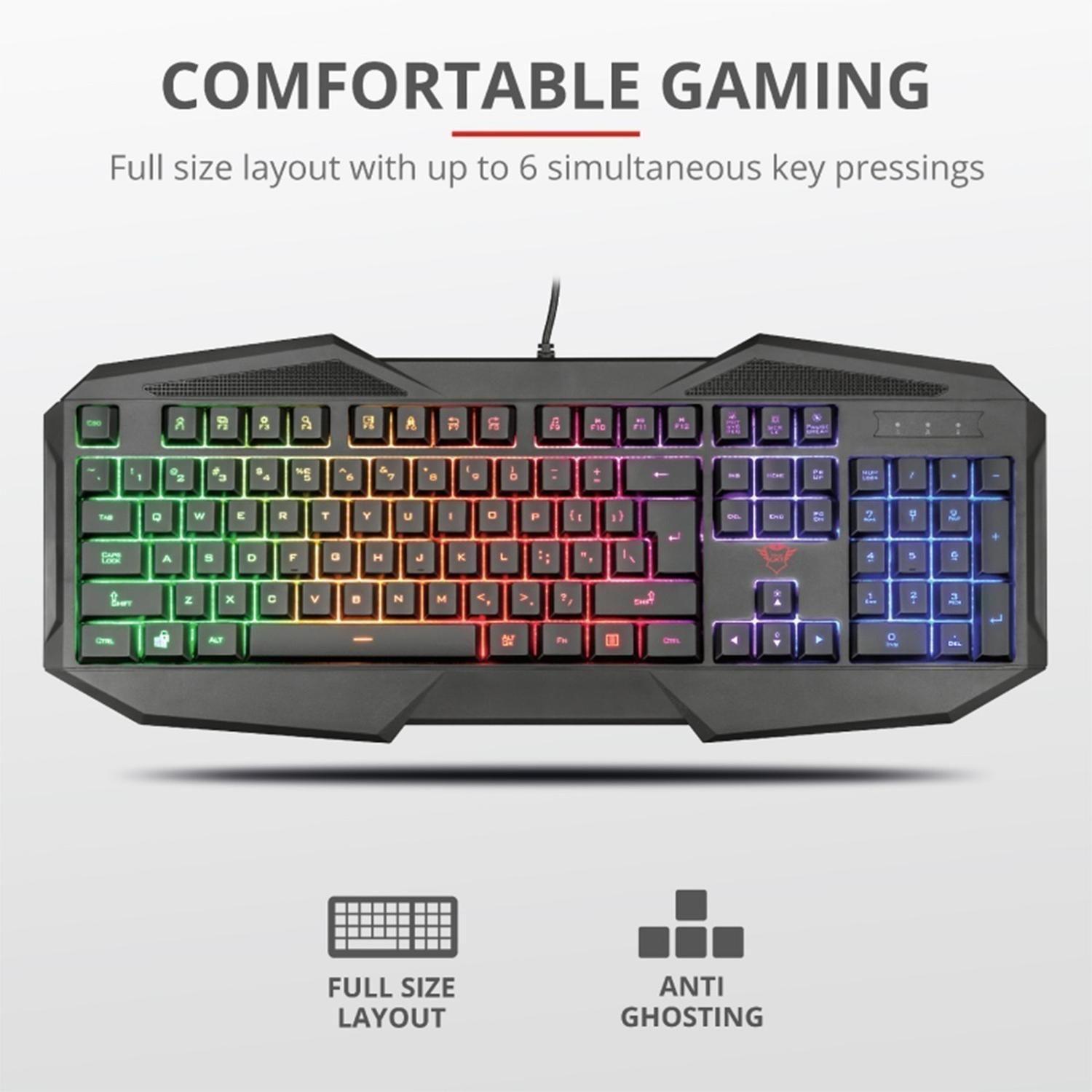 Teclado Gamer RGB Trust GXT 830-RW Avonn USB-5