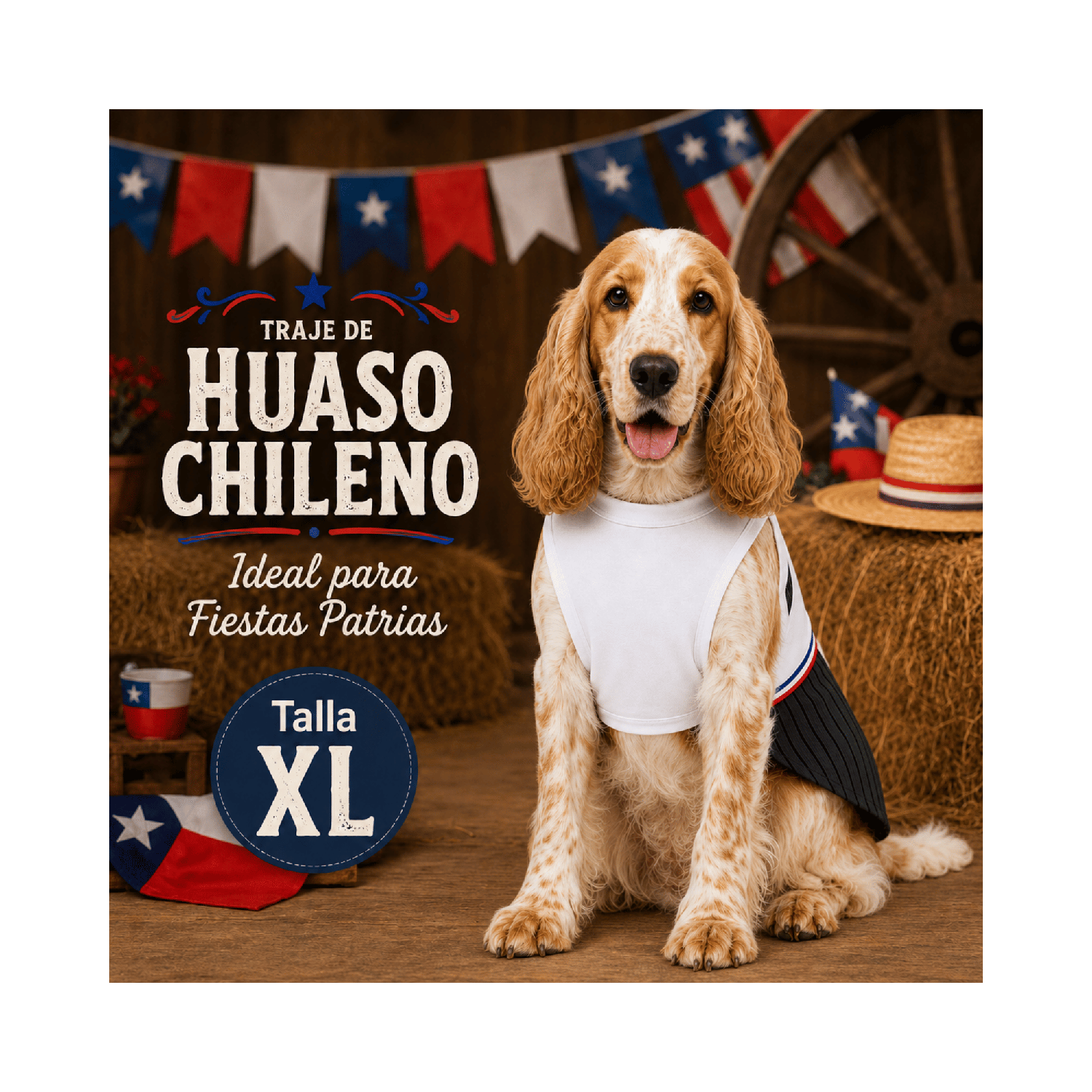 Traje de Huaso Chileno para Perro Talla XL-1
