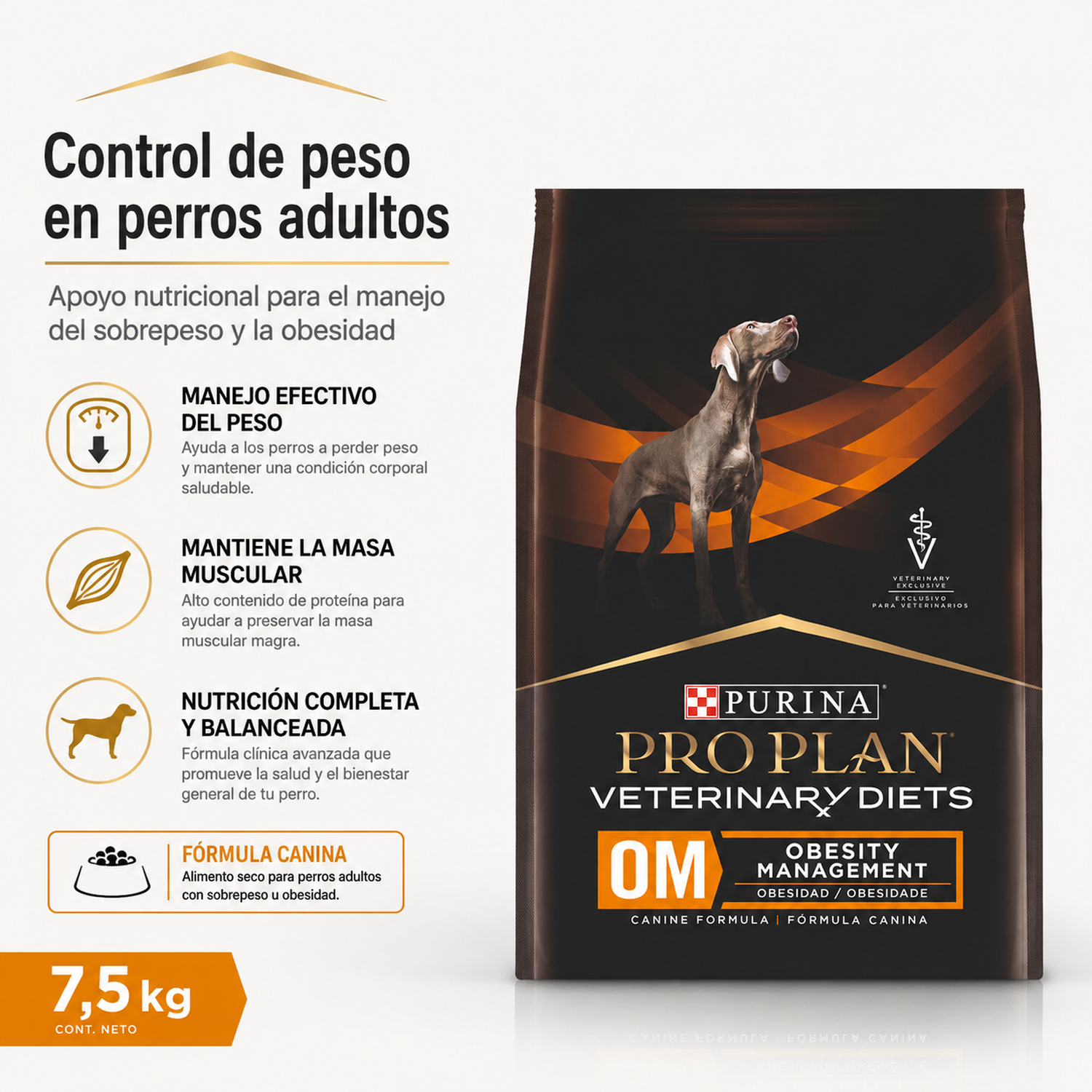 Pro Plan Vet Diets OM Obesidad Perro 7,5 kg-1