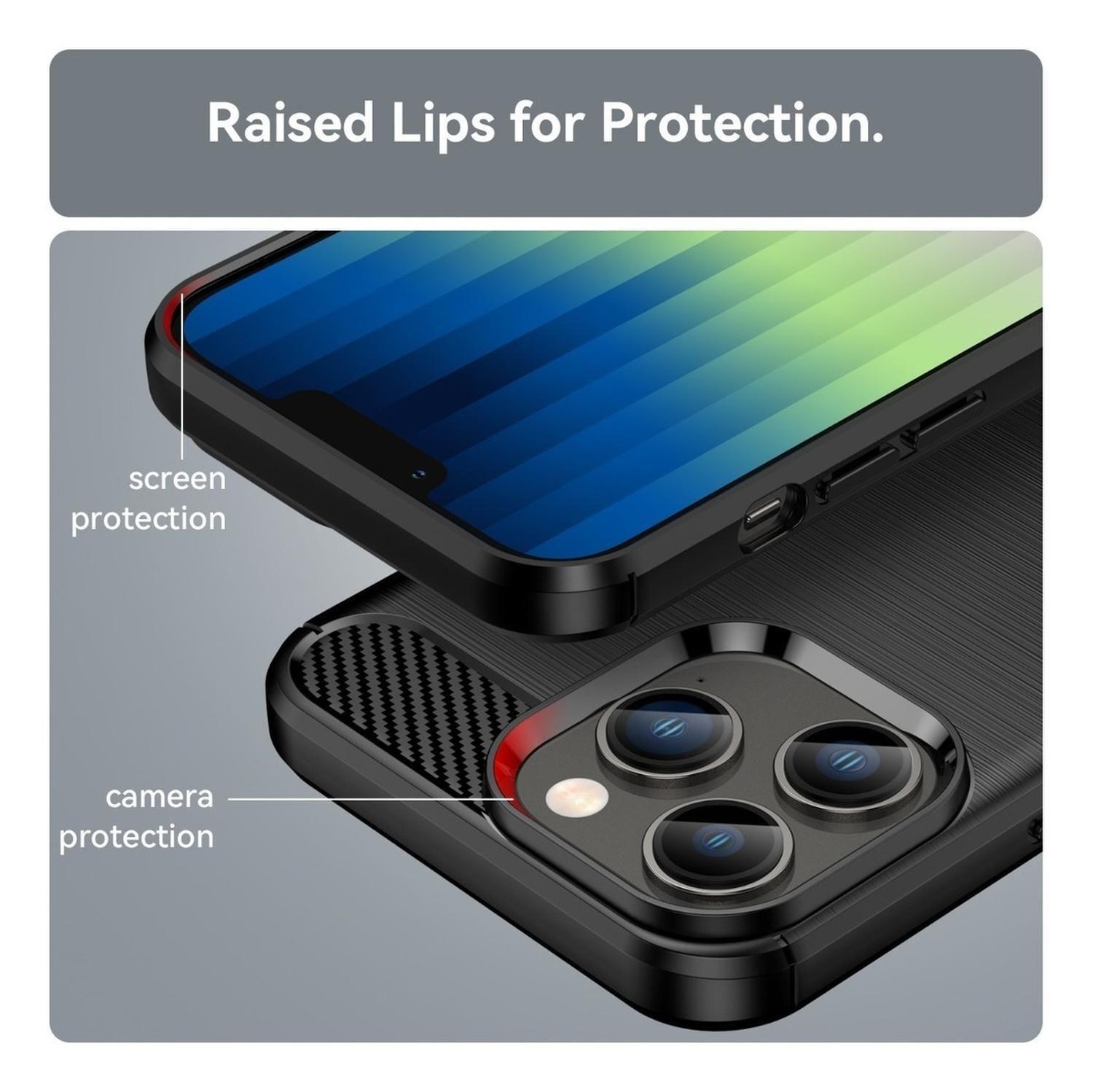 Carcasa para iPhone 14 Pro Fibra de Carbono Antigolpes-2