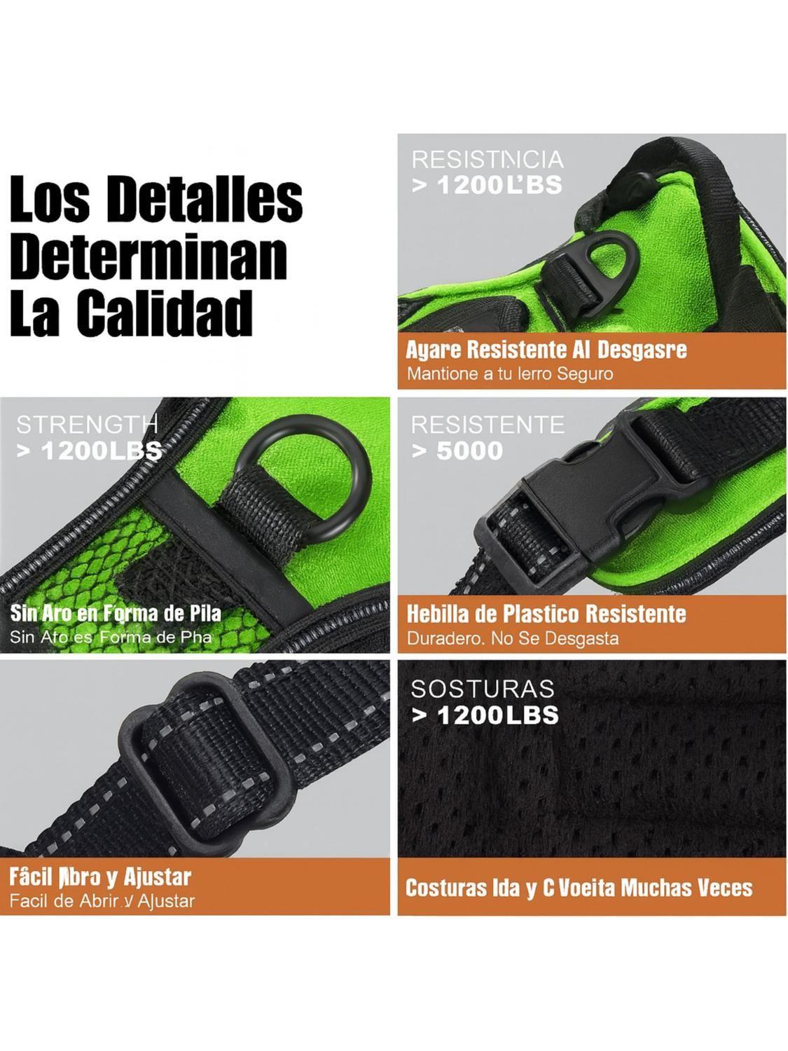 Arnés Luz LED Azul para Perro Mediano USB-C Talla M-3