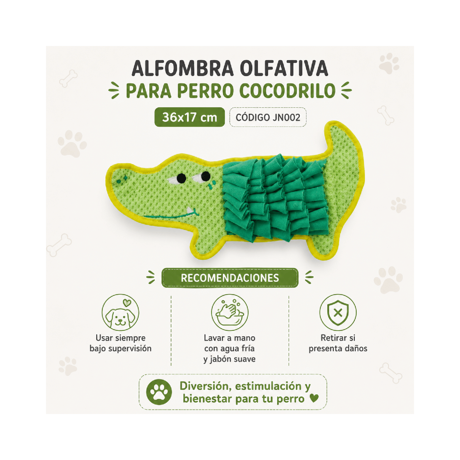 Alfombra Olfativa Cocodrilo Perro 36x17 Cm-4