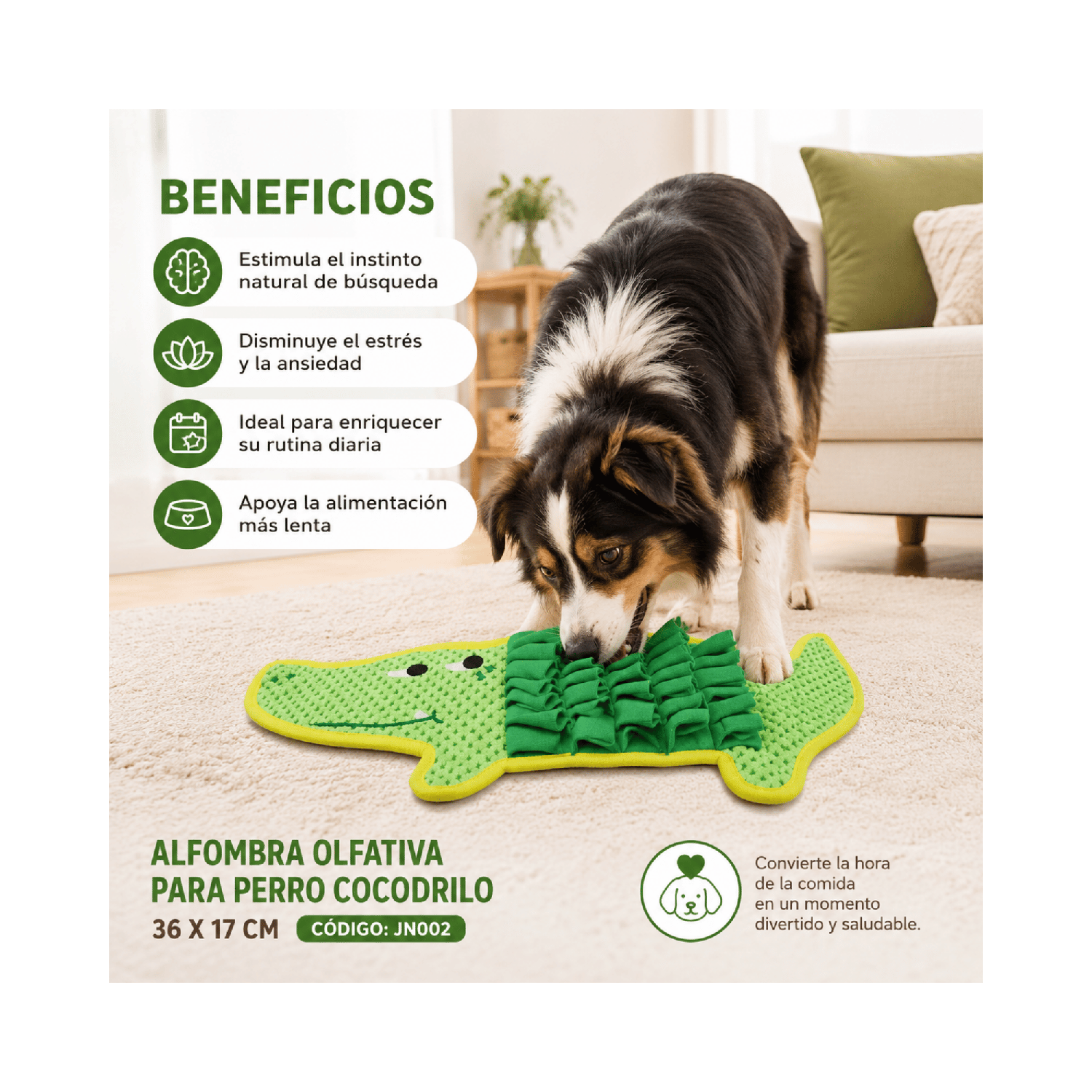 Alfombra Olfativa Cocodrilo Perro 36x17 Cm-5
