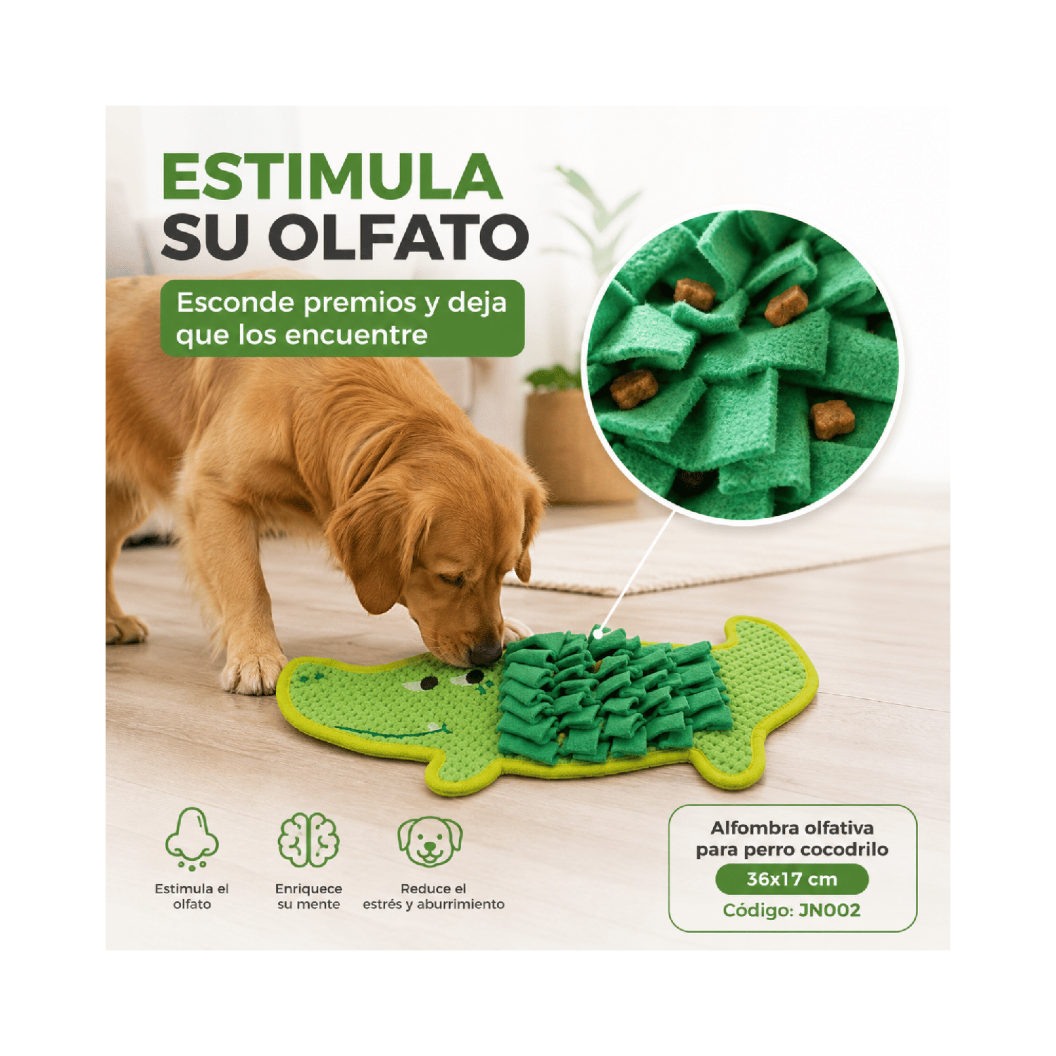 Alfombra Olfativa Cocodrilo Perro 36x17 Cm-7