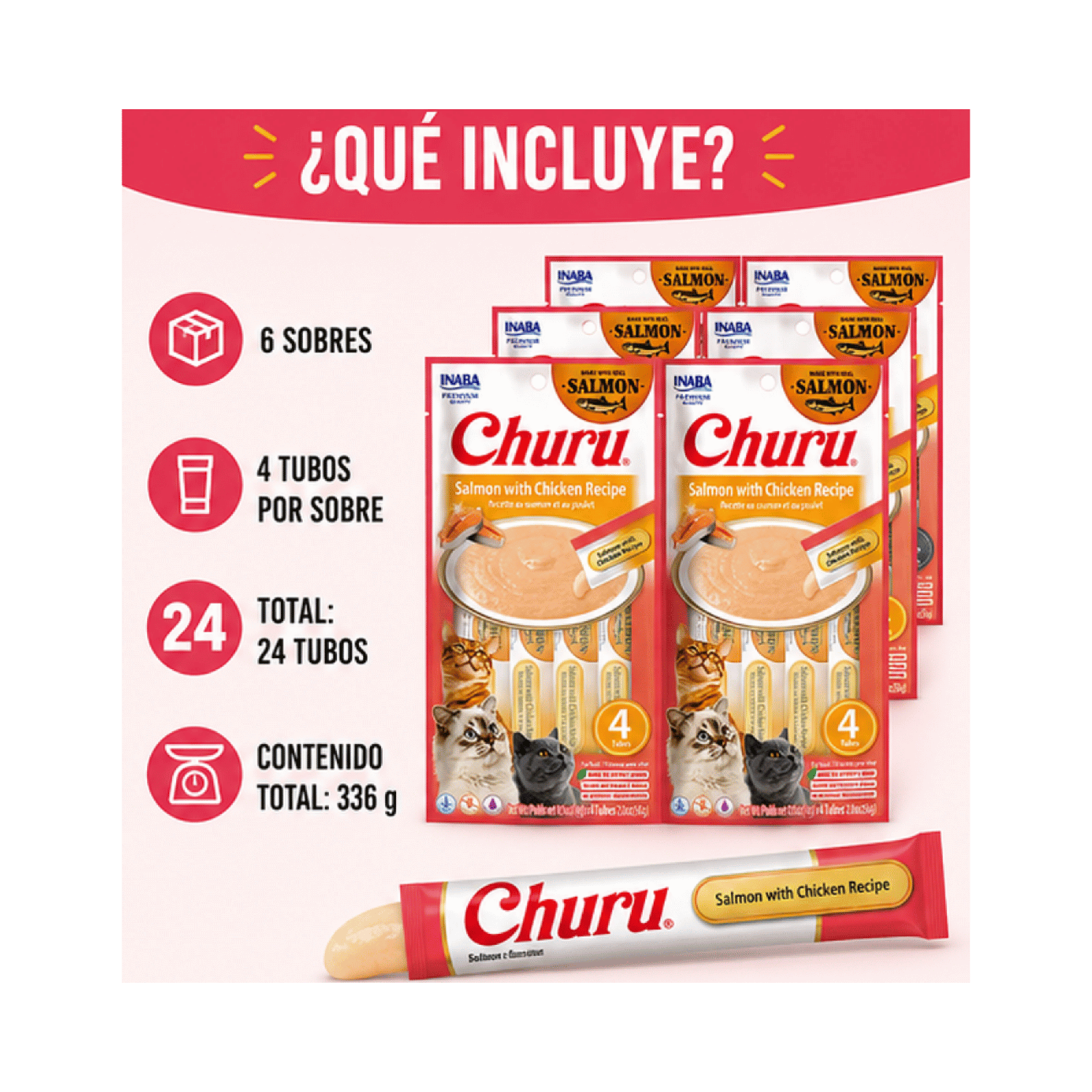 Churu Cat Salmón Y Pollo 14g x4 | Pack 6 Unidades-3