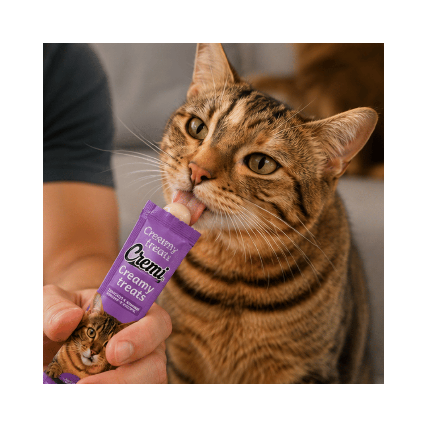 Snack Cremi Pollo Camarón Gato 5 Sachet 60g-4
