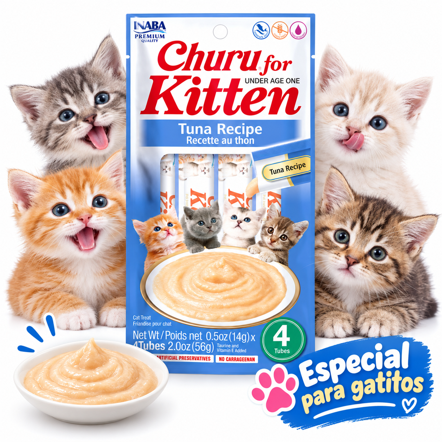 Inaba Churu Kitten Atún 14g x4 Pack 6 sobres-2