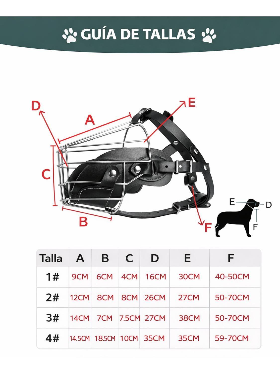 Bozal Perro Acero y Cuero Talla XL (3) Perros 20 a 35 kg-5