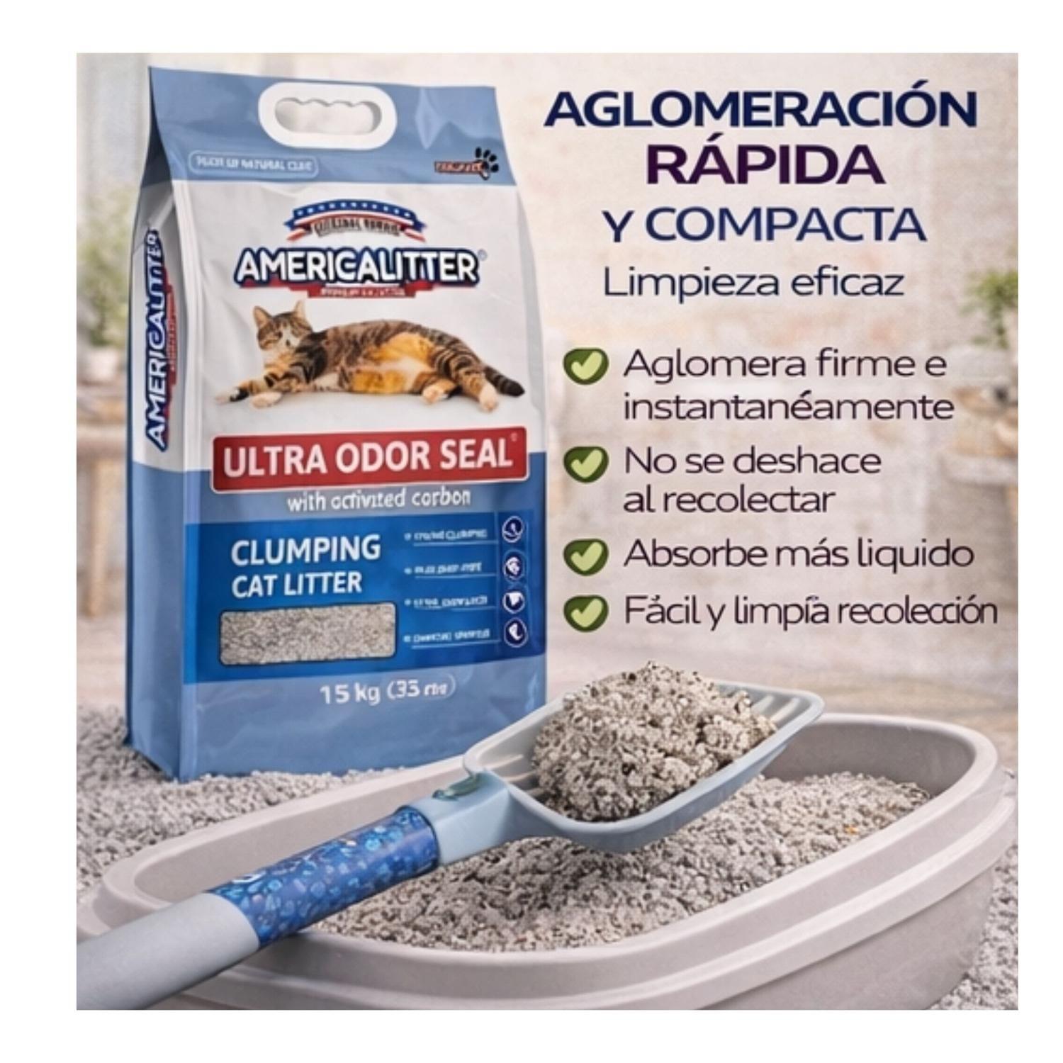 Arena Gato AmericaLitter 7 kg Ultra Odor Seal Carbon-3
