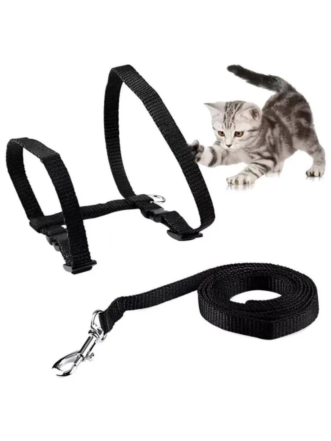 Arnés con correa para gatos ajustable super resistente-5