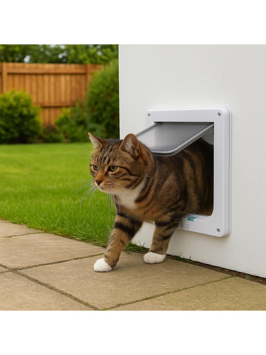 Puerta para Gatos con Cierre | 25x23 cm Marco Exterior-1