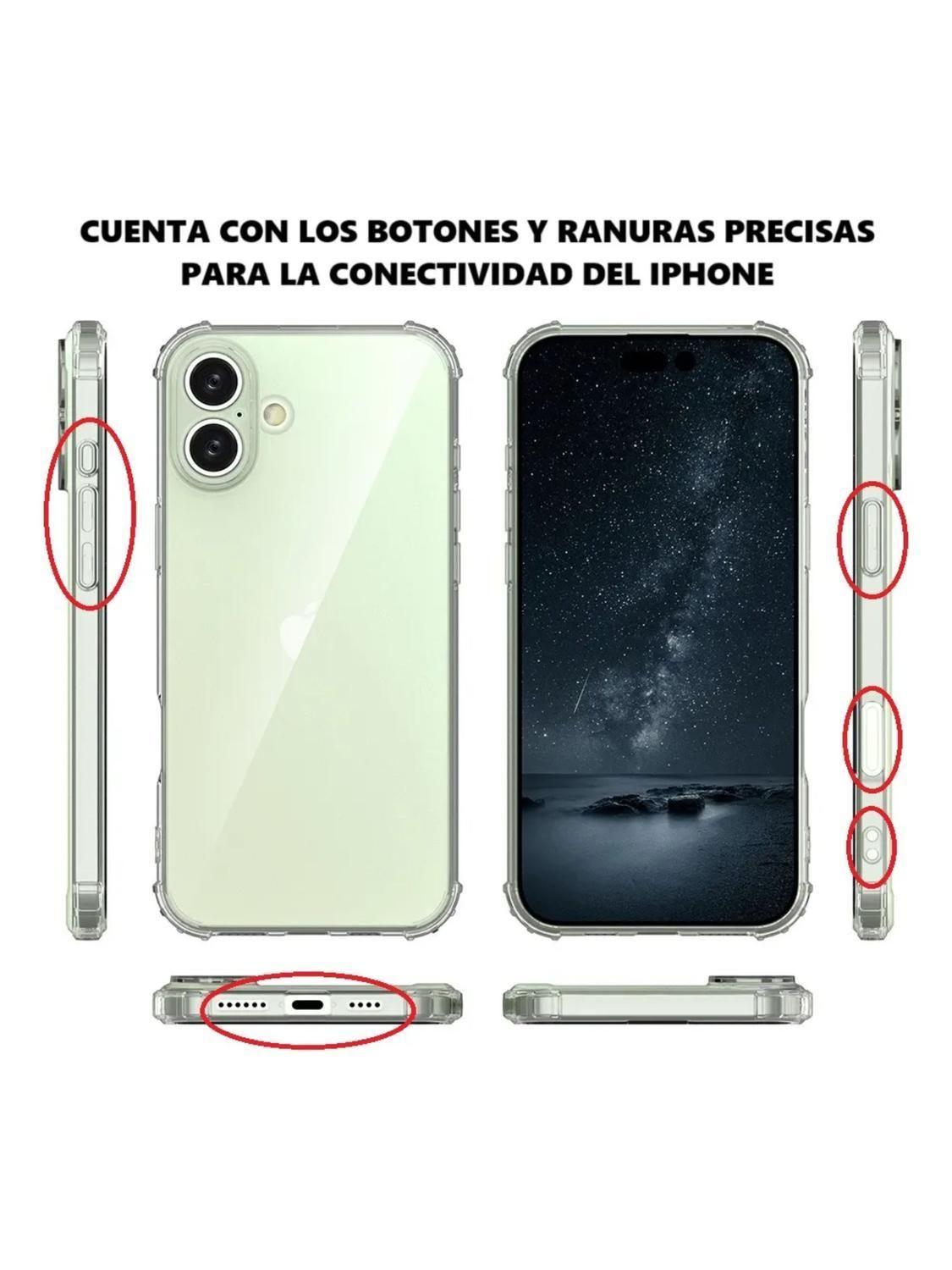 Carcasa para iPhone 16 Transparente Silicona Antigolpe-3