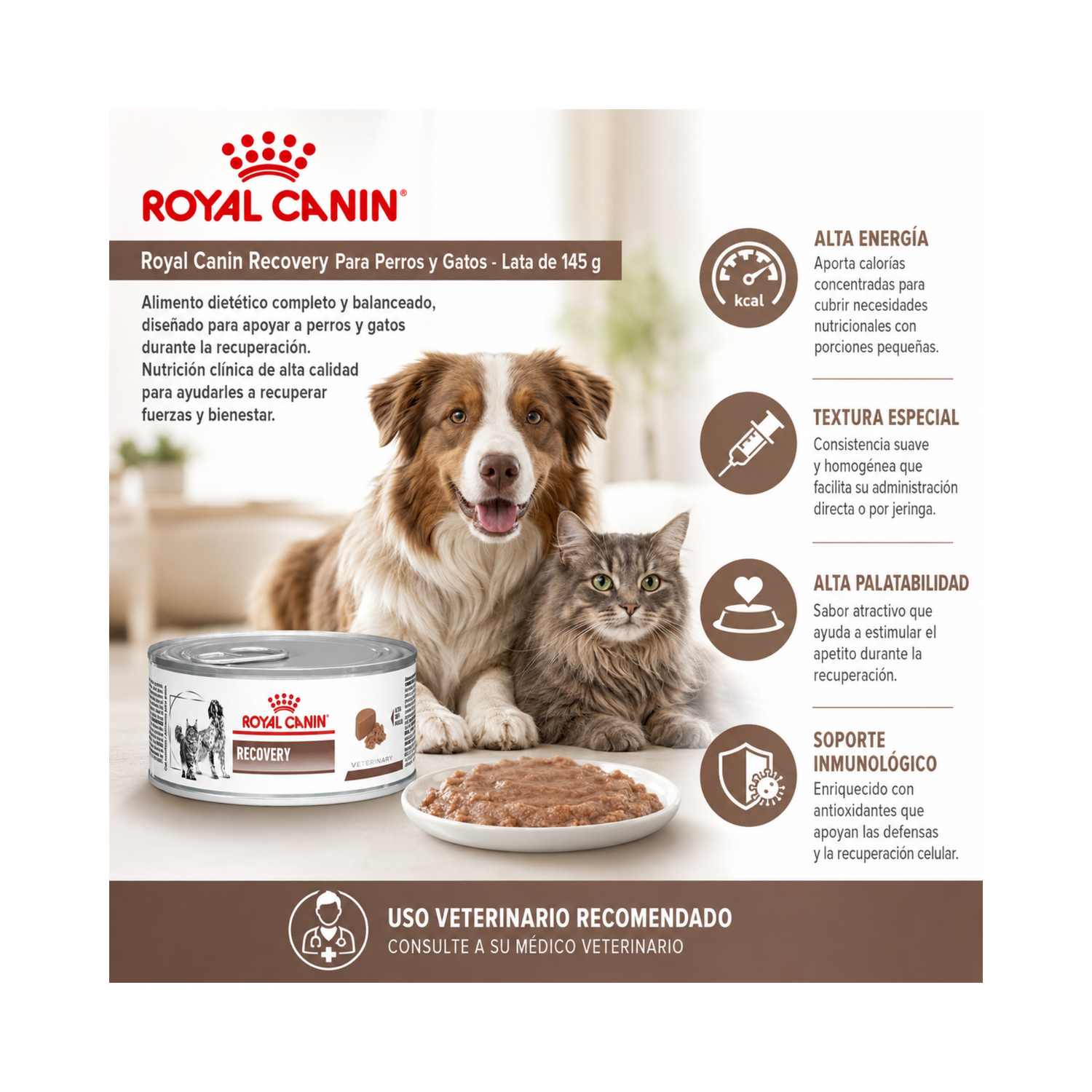 Royal Canin Recovery Para Perros Y Gatos - Lata De 145g-4