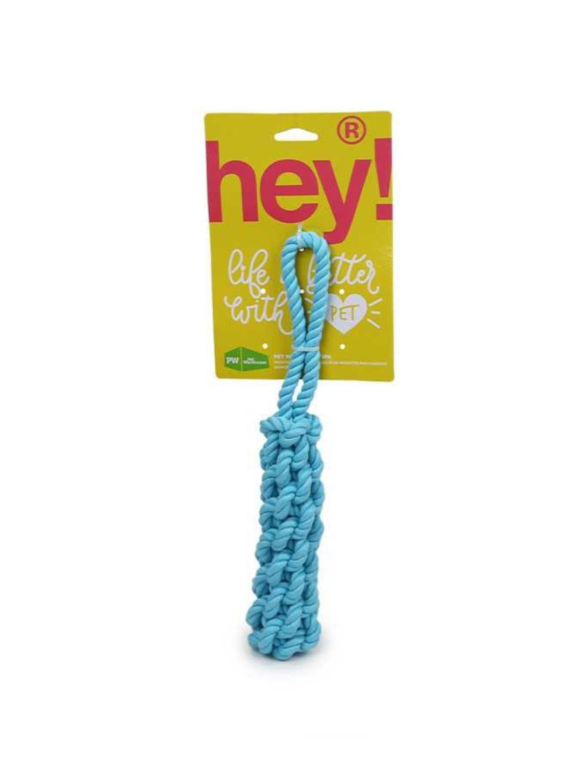 Juguete Cuerda Trenzada Hey! 32 cm Celeste para Perros-3