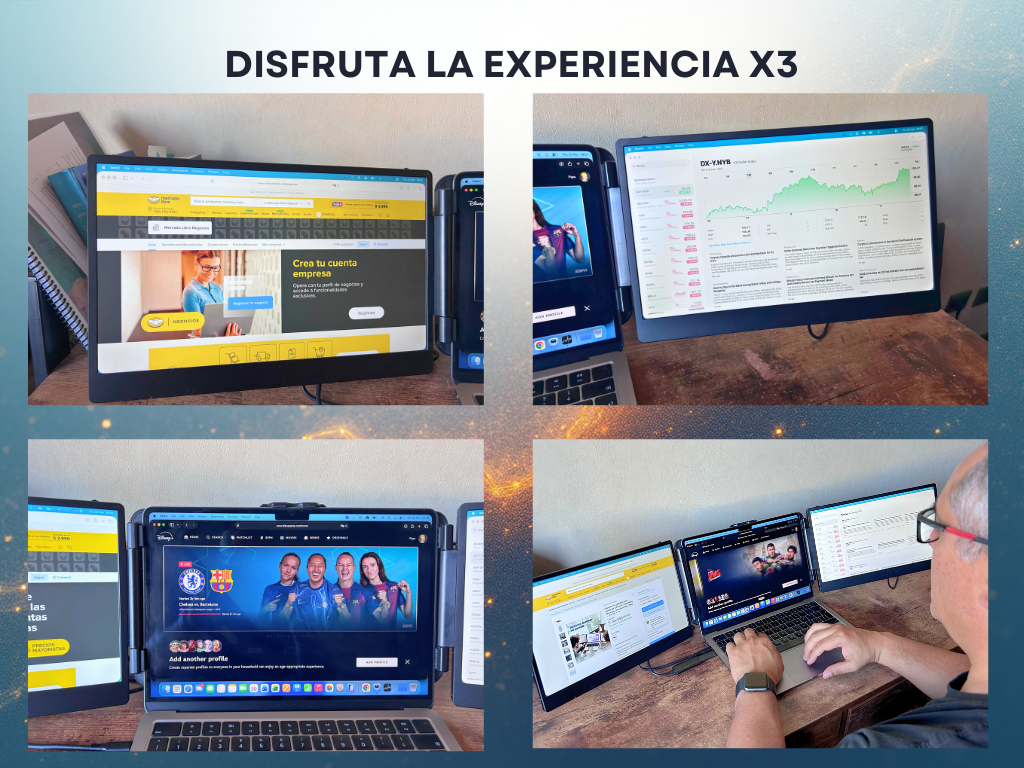 Monitor Portatil para Notebook doble pantalla de 14 pulgadas FHD-4