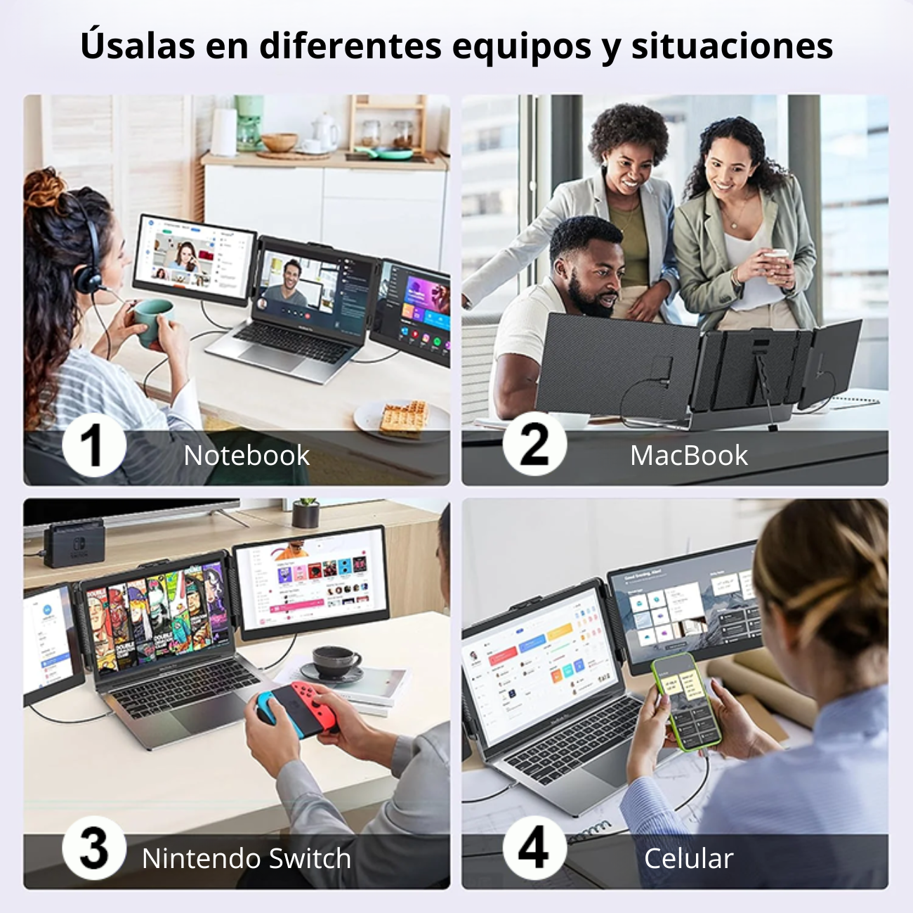 Monitor Portatil para Notebook doble pantalla de 14 pulgadas FHD-6